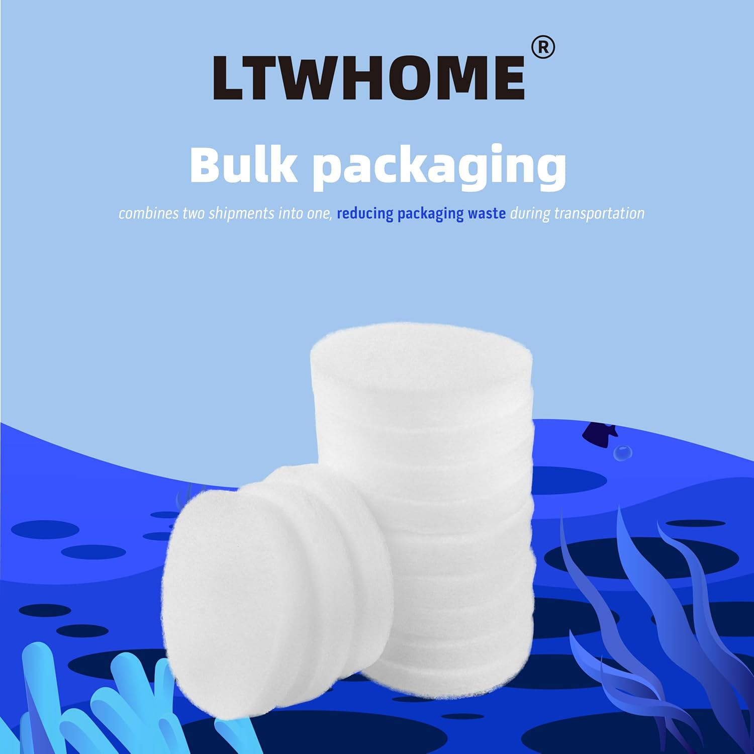 LTWHOME Fine Filter Media Pads Suitable Fit for Eheim Classic 2217/600 2616175 (Pack of 12)