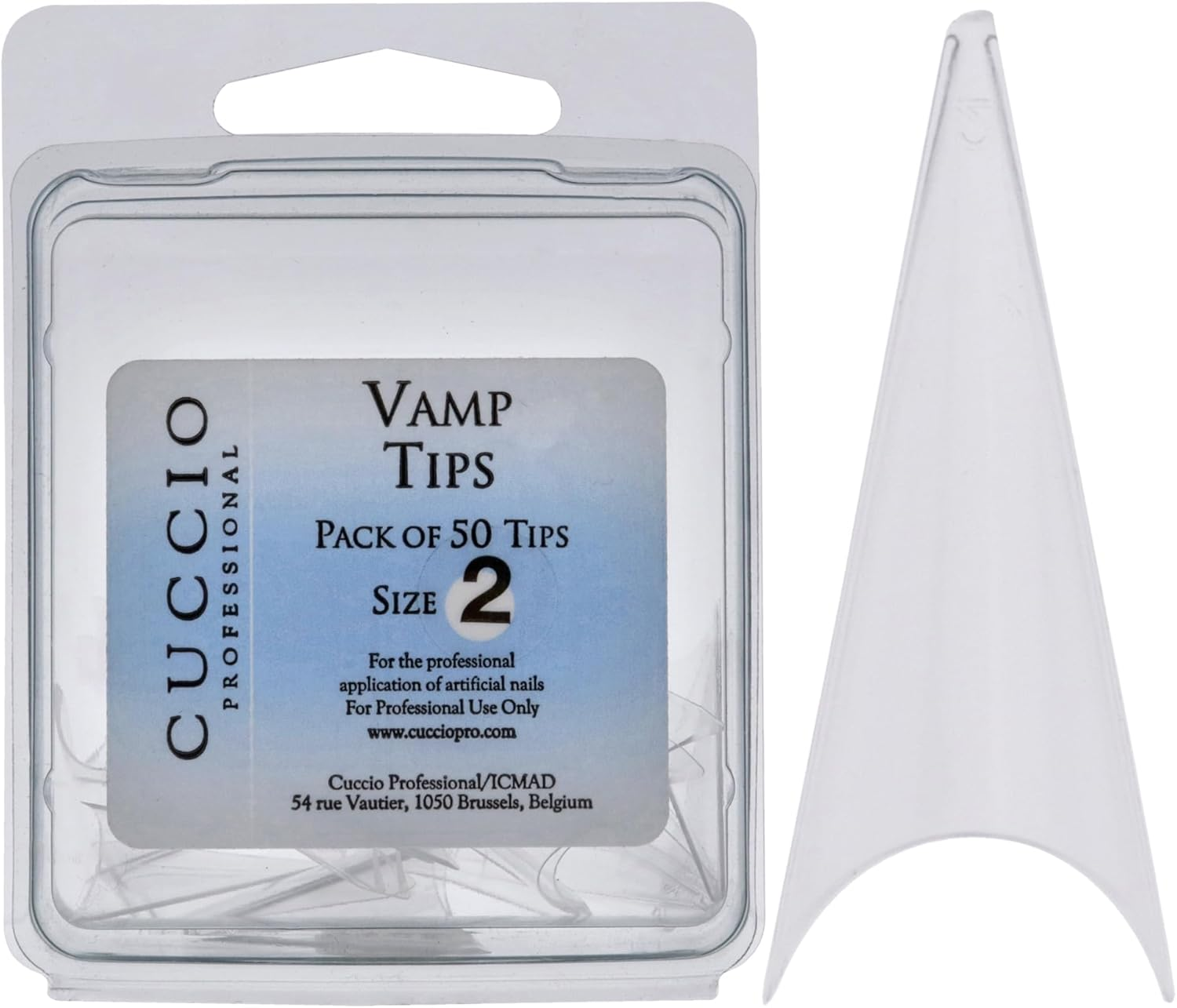 Vamp Tips - 2 by Cuccio Pro for Women - 50 Pc Acrylic Nails image number 1
