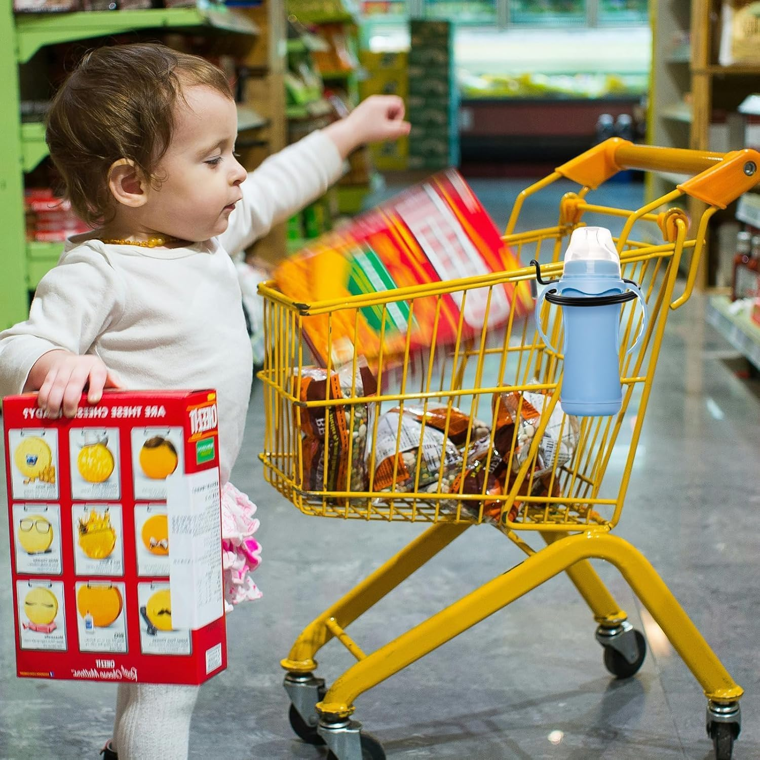 Stainless Steel Shopping Cart Cup Holder, 1Pc Stainless Steel Shopping Cart Cup Drink Holder,Metal Shopping Cart Cup Holder,Portable Shopping Cart Cup Holder,Metal Shopping Cart Water Cup Holder image number 5