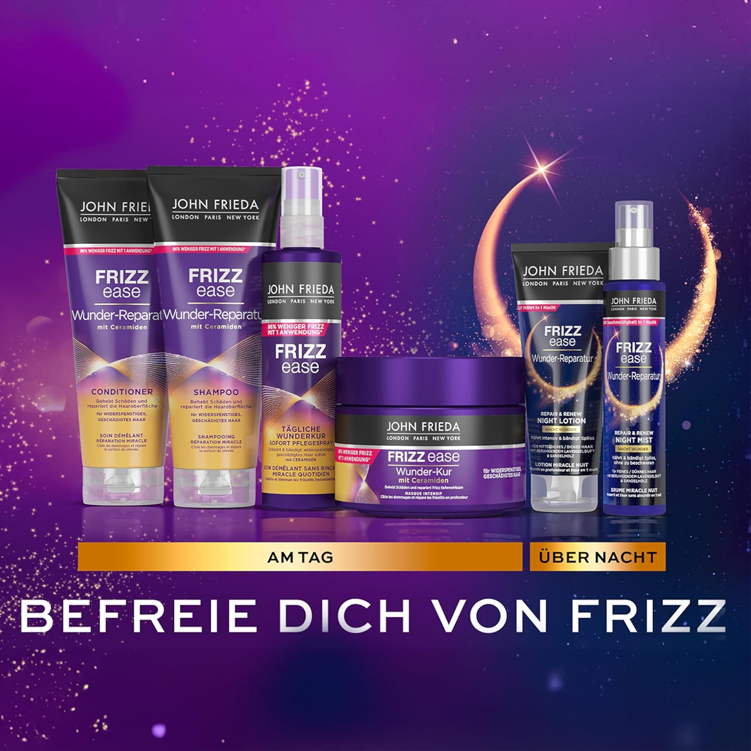 John Frieda Frizz Ease Wonder Treatment - Deeply Effective Hair Treatment - Contents: 250 Ml - for Unruly Hair - Intensive Repair and Strengthening image number 5