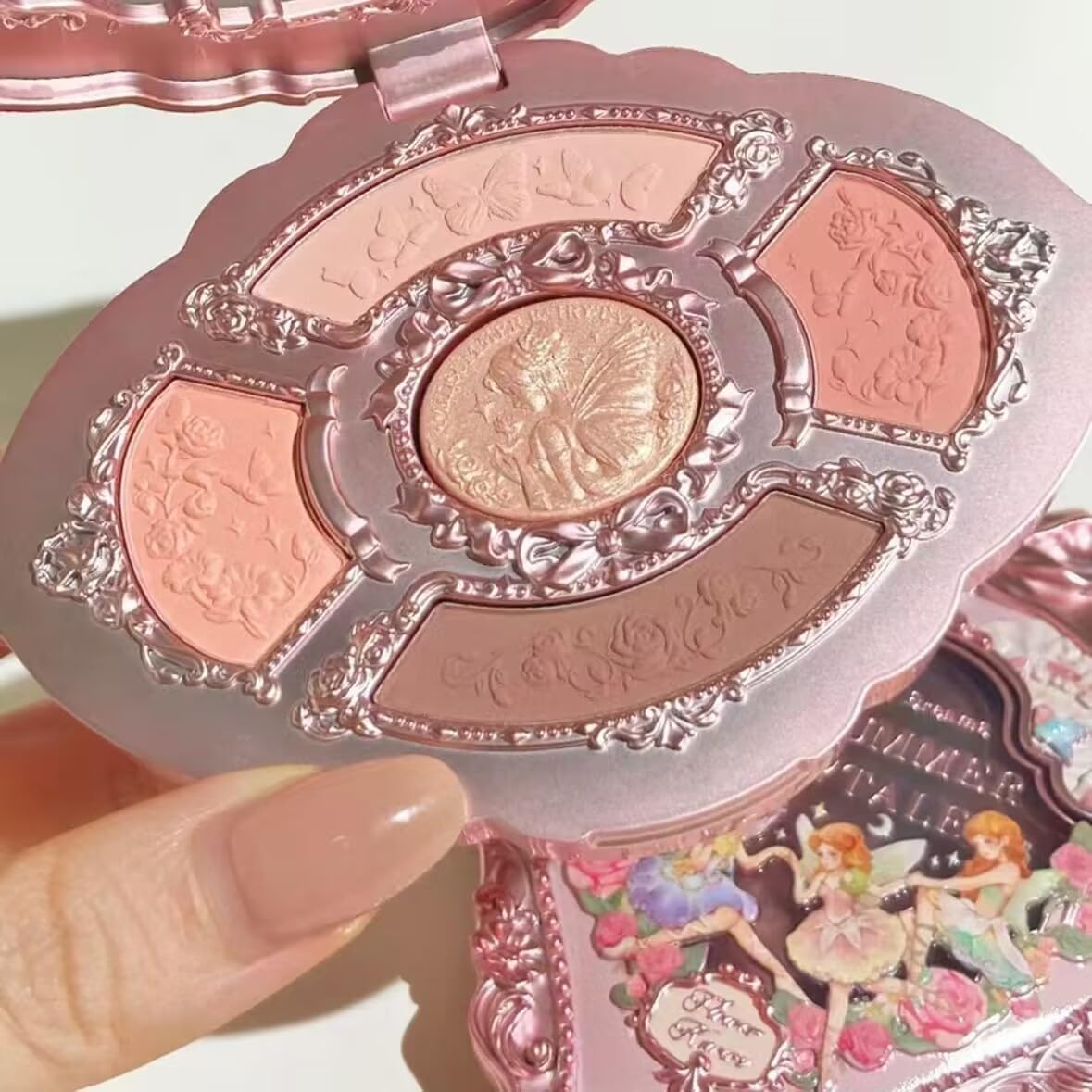 Flower Knows Midsummer Fairytales Embossed Five Color Pressed Glitter Eye Shadow Natural Shimmer Pigment Eye Shadow Pallete (C02) - C03 image number 4