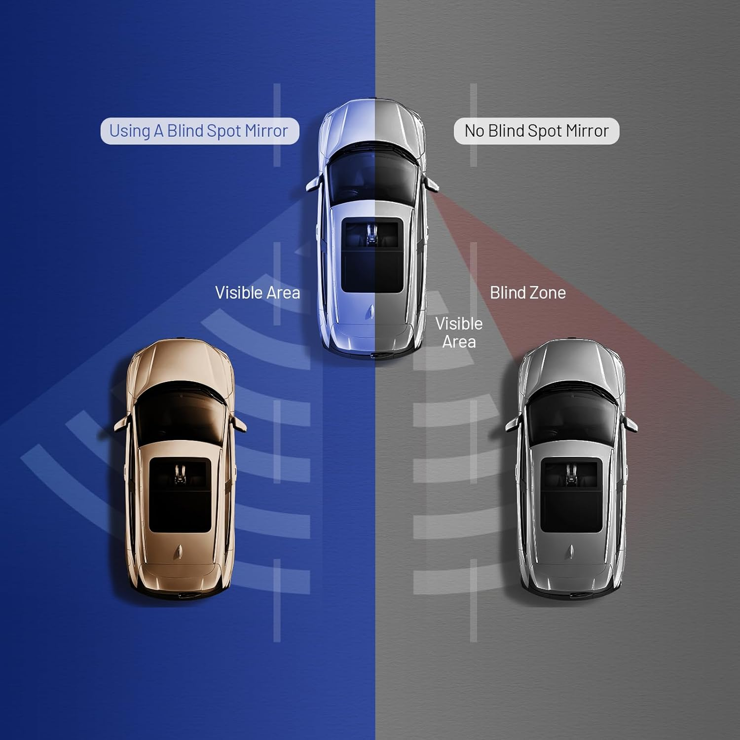 Blind Spot Mirror,2" round HD Glass 360&deg;Wide Angle Adjustable Blindspot Mirror,2Pcs Convex Car Side Mirror for Cars SUV and Trucks image number 5