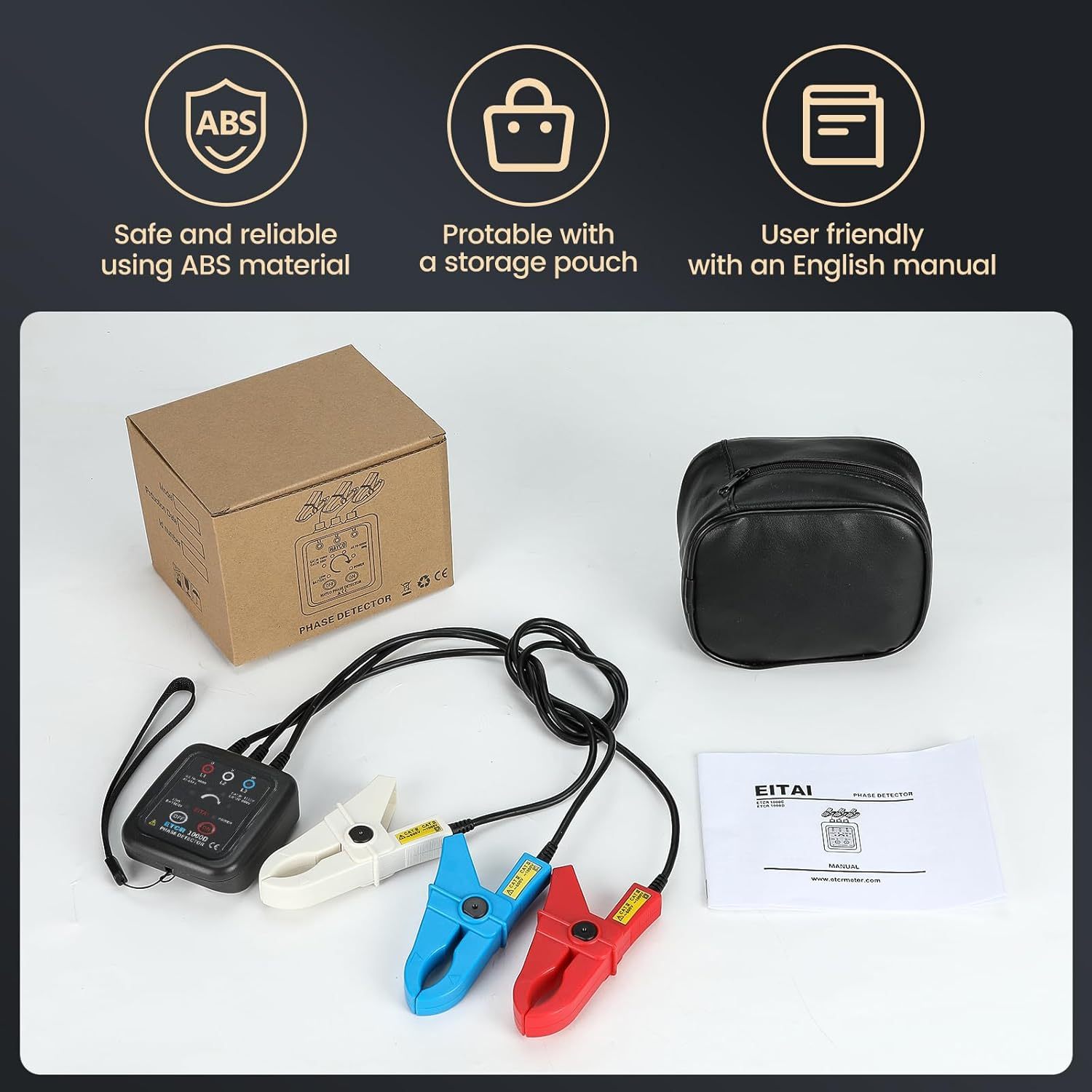 EITAI-ETCR1000D Non-Contact Phase Sequence Tester, AC 70V-1000V, &Phi;1.6Inch/40Mm, Manufacturer Direct Sales, Phase Rotation Meter image number 2