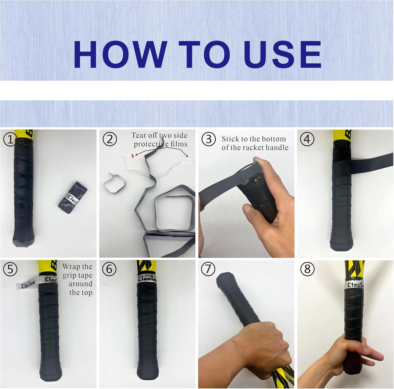 Anti Slip Tennis Overgrip, Racket Grip Tape for Tennis, Padel, Badmintion, Pickleball Racket, 6-Pack image number 5