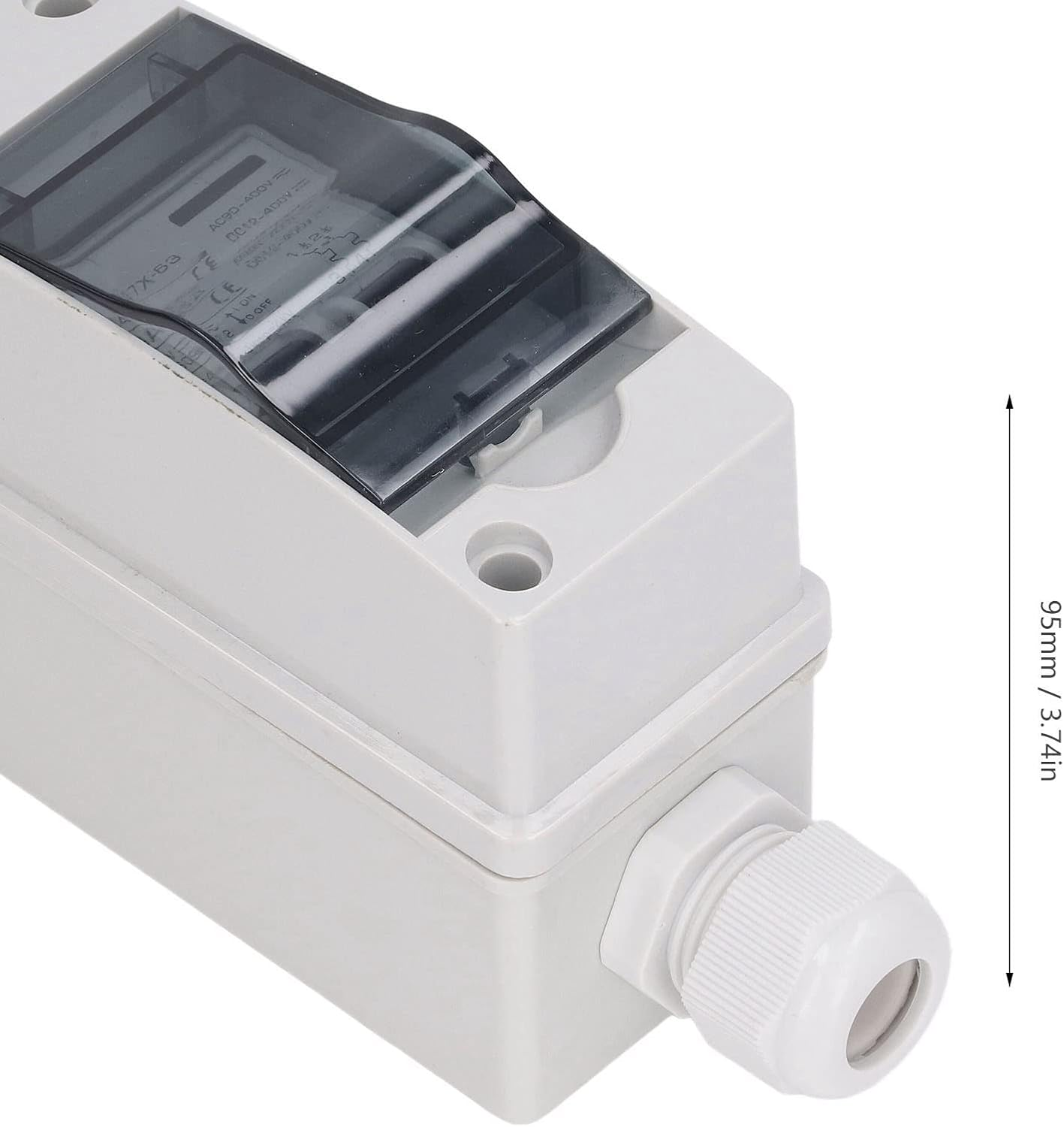 Miniature Circuit Breaker, 2 Pole 50Amp Circuit Breaker Protector with IP65 Waterproof Cover DC Solar Disconnect Switch Isolator for Solar PV System, with Safe image number 4