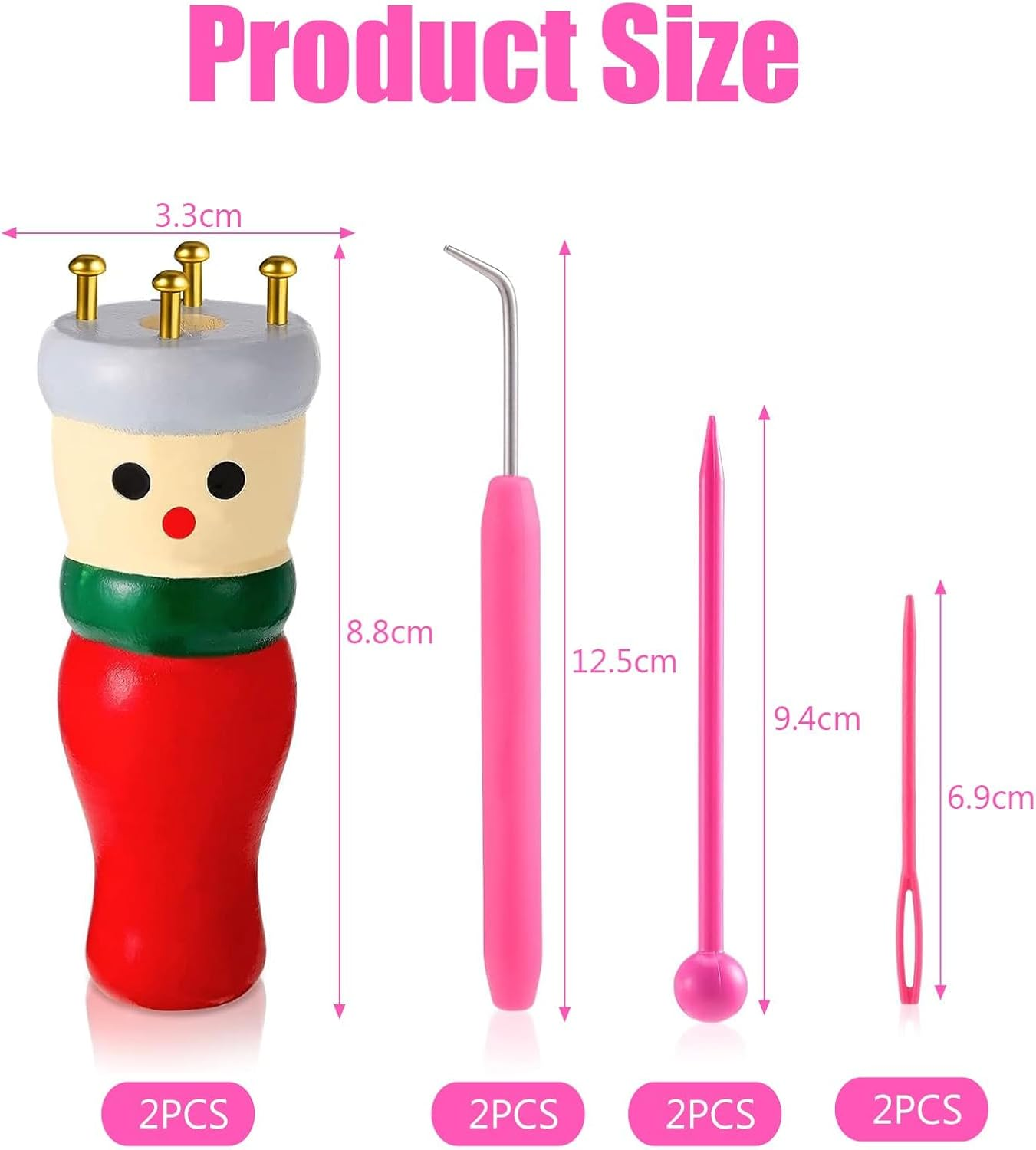 LIAMGUS 2 Pack French Knitting Dolly Set, French Knitting Doll Knitting Dolly Set, Beginners Knitting Kit for Beginners to Learn to Make Favorite Items like Cushions Scarves Headbands Hats Socks image number 3