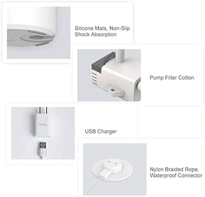 Petree Cat Water Fountain, Pet Water Fountain with USB, Dog Cat Water Fountain Dispenser, Drinking Fountains for Cats and Small Dogs, Anti-Dry Protection, Pink - Pink image number 3