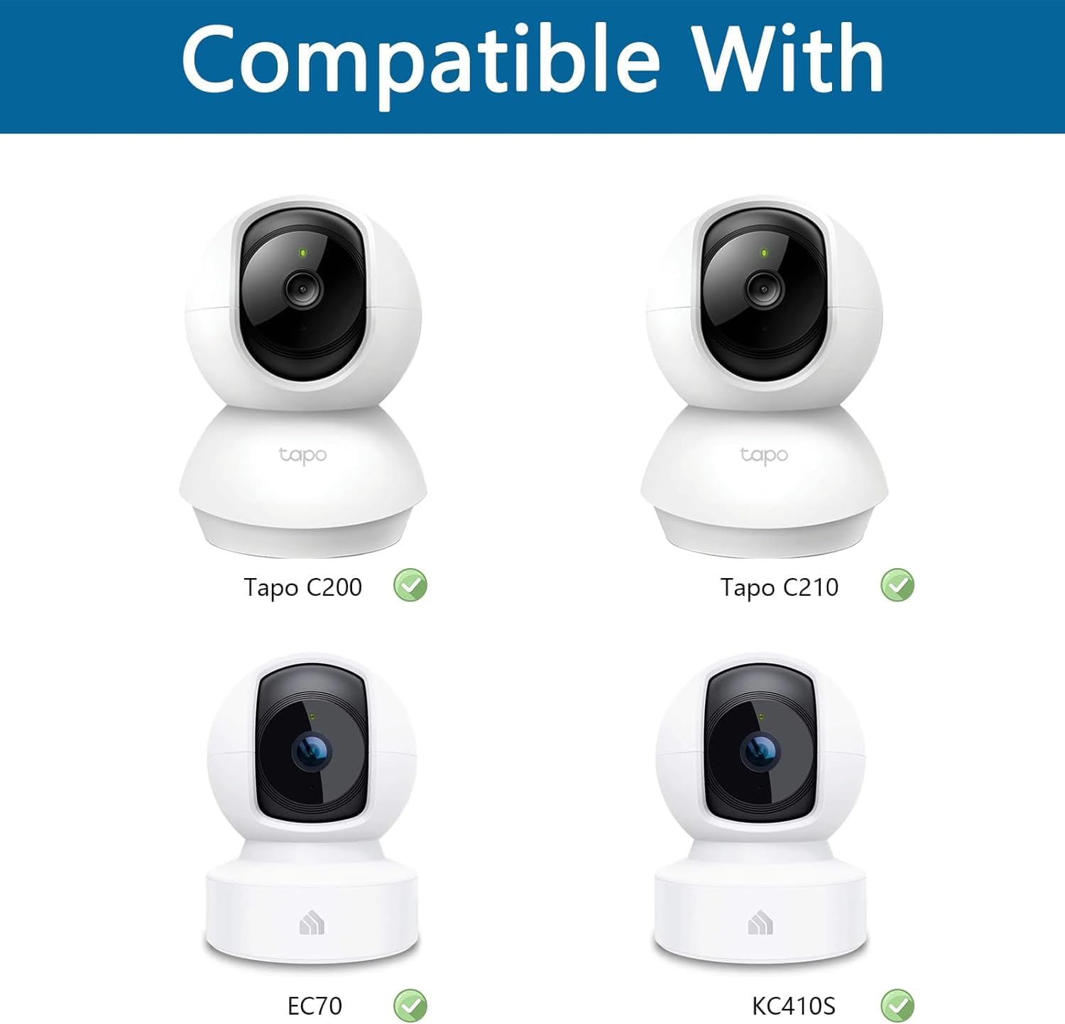 Universal Adhesive Wall Mount Bracket for Tp-Link Tapo C200, C210, C220, Imou Ranger 2C, Ranger RC, Rex 3D & EZVIZ C6N, C6CN, C6, C6W,CP1 Baby Security Camera, Reduces Blind Spots and Clutter (1) image number 2