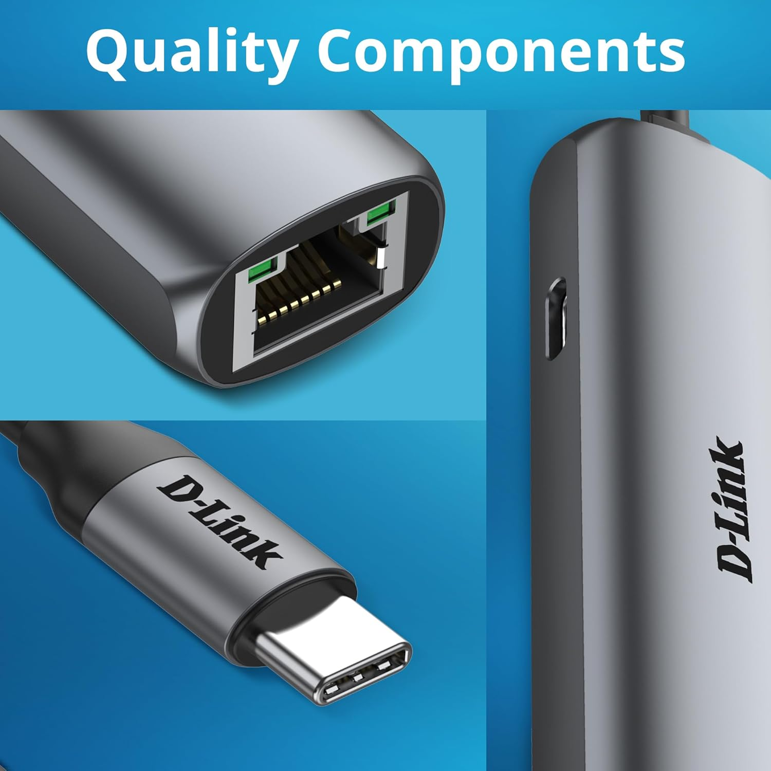 D-Link DUB-E135 USB-C to Gigabit Ethernet Adapter &ndash; Thunderbolt 3/4 Compatible &ndash; 1Gbps Network Port &ndash; Plug & Play &ndash; 100W PD Charging &ndash; Compatible with Mac, Windows, Ipad, Android image number 2