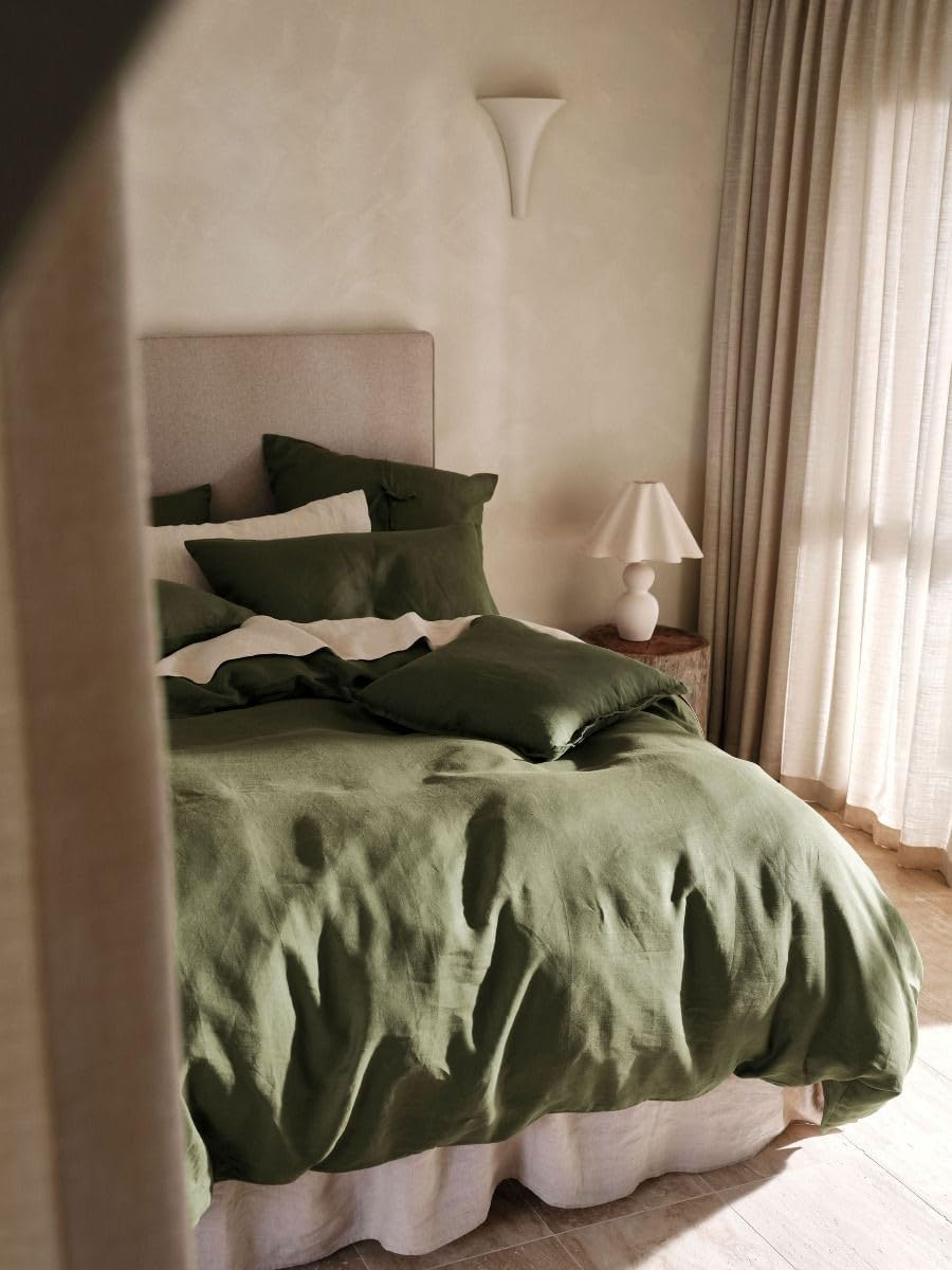 Linen House Nimes Quilt Cover Set, Moss, Double Bed - Midnight image number 2