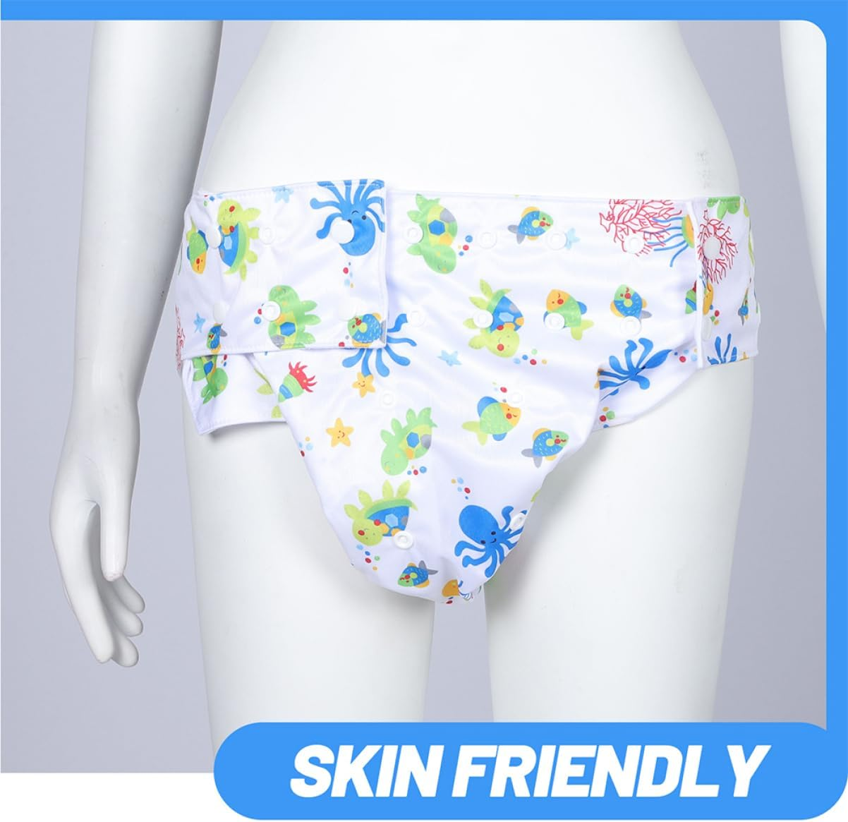 Ifundom 2Pcs Washable Adult Diapers Incontinence Pants Reusable Cloth Snaps for Elderly Men and Women Postpartum Care image number 2