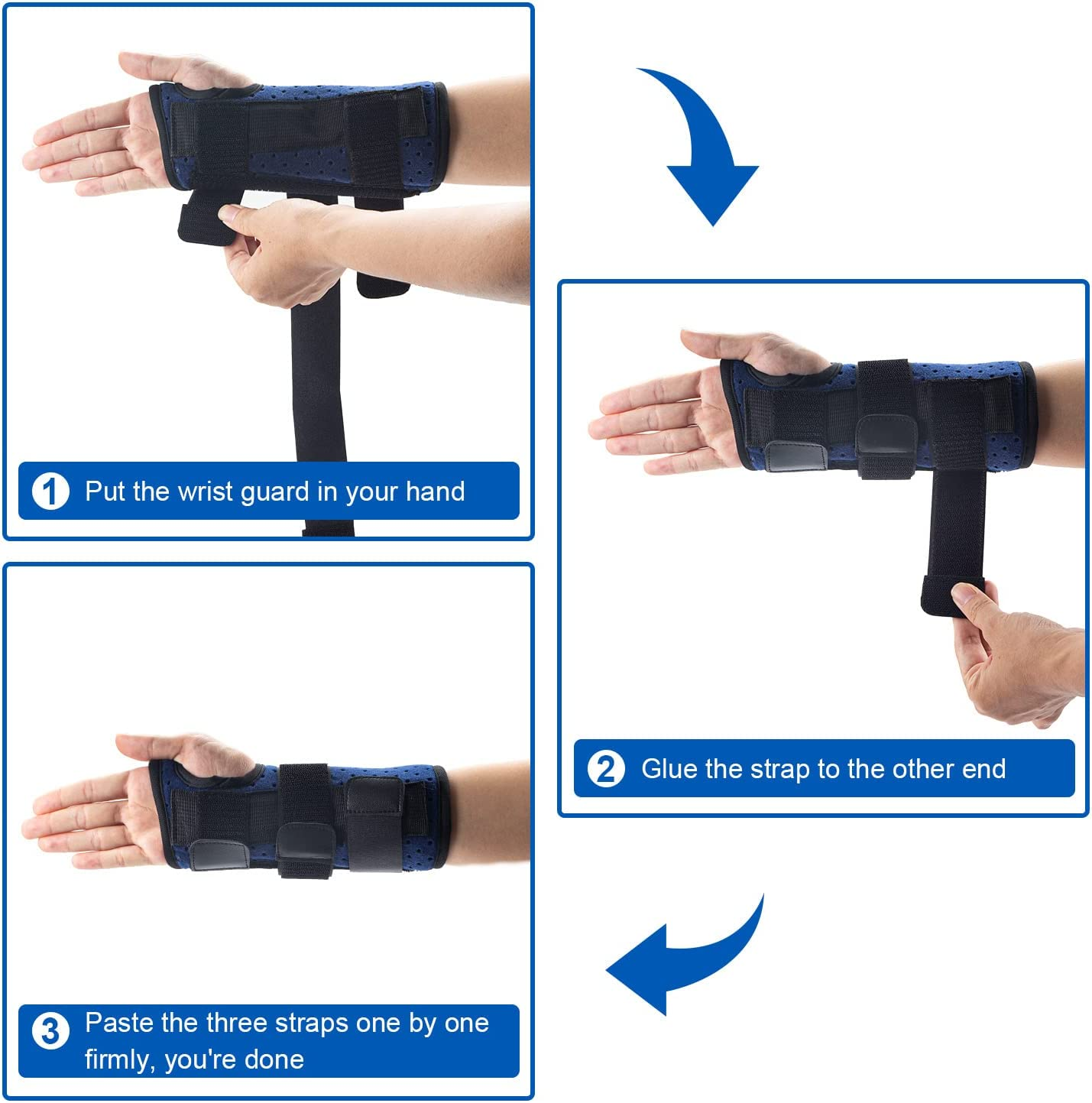 Wrist Support Brace Carpal Tunnel with Splints Compression Hand Wrist Relieve for Injuries, Wrist Pain, Sport Sprain image number 4