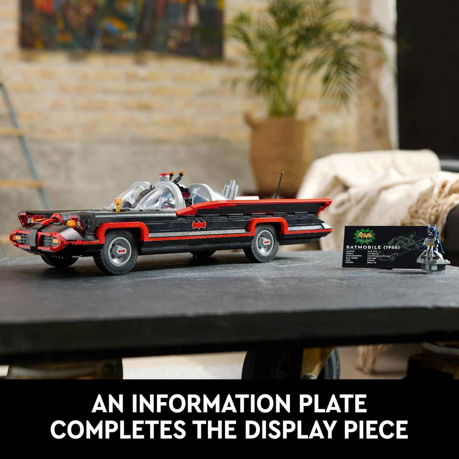 LEGO DC Batman: the Classic TV Series Batmobile Set for Adults, Collectible Model Car Building Kit Inspired by the 1966 Vehicle, Collectible Home or Office Desk Decor for Men & Women 76328 image number 2