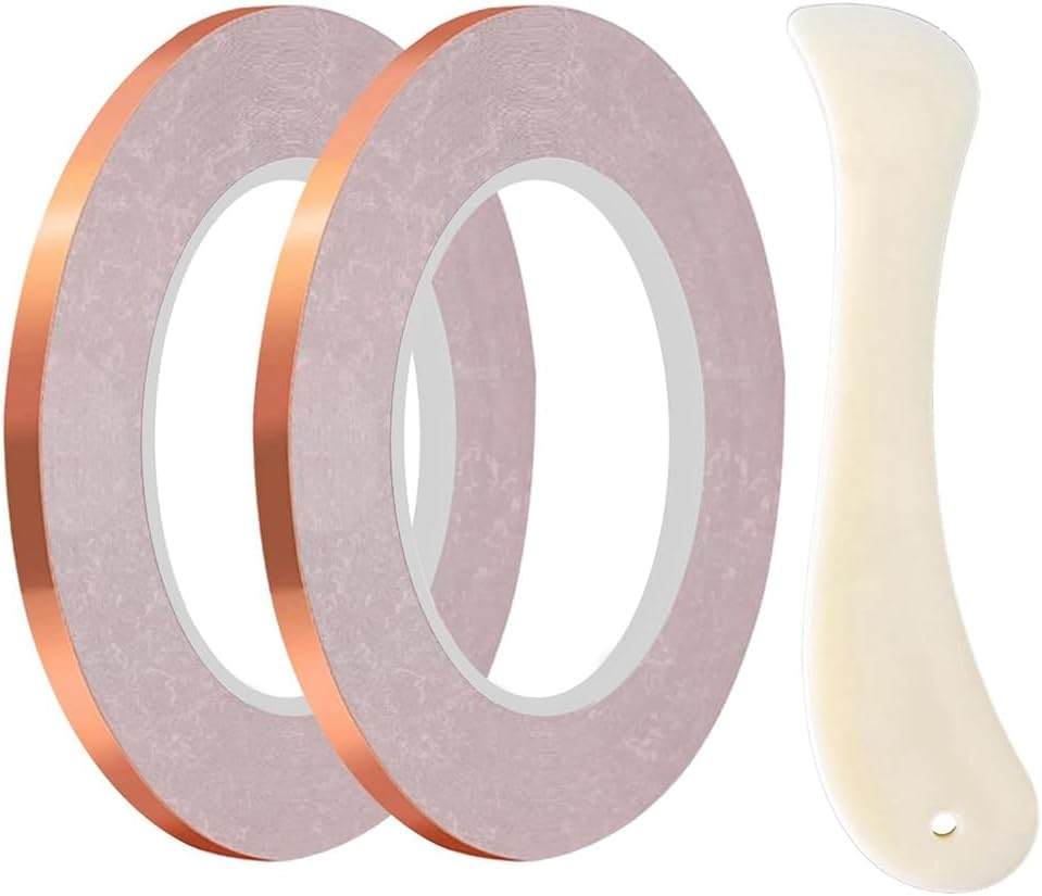 Biafiog 6Mm Backed Copper Foil Tape for Stained Glass (2Roll) Easy Install Easy to Use image number 2