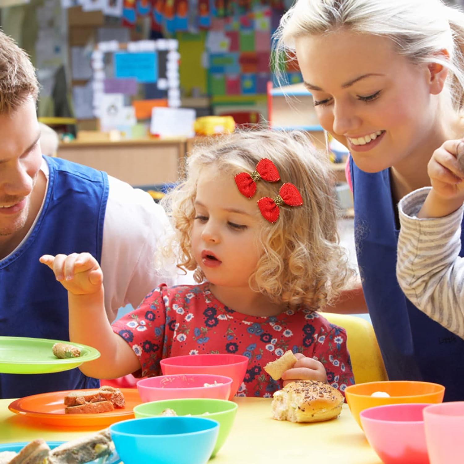 Bekecidi 23 PCS Girls School Hair Accessories Red Bow Hair Clips Elastic Hair Bands Bow Headband Ribbon Hair Barrettes Hair Accessories for Toddlers Kids Christmas Birthday Gift