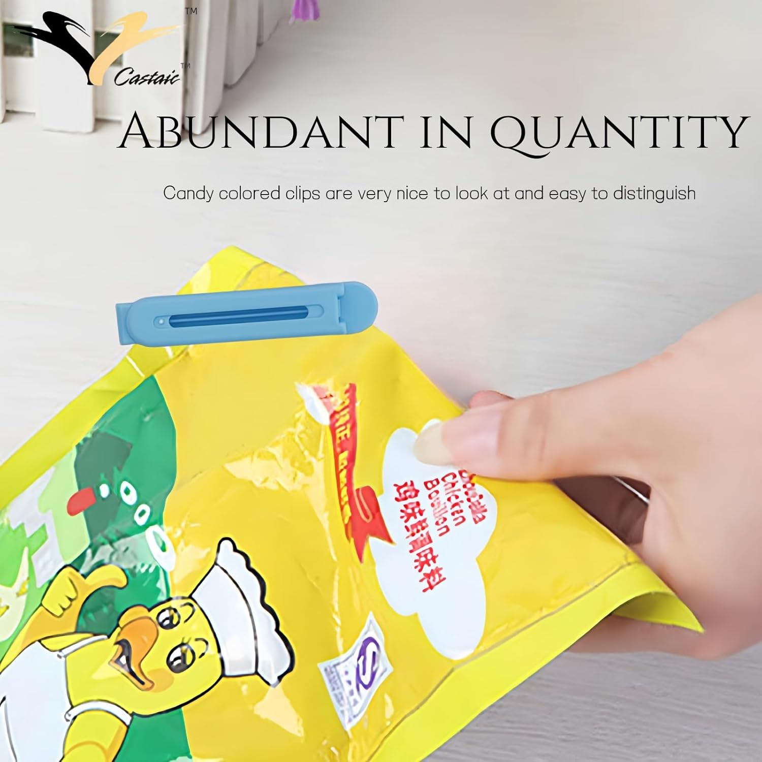 Castaic 12Pcs Plastic Sealing Clips for Food Bags, Food Preservation，Bag Clips in 3 Size (Set 1) image number 4