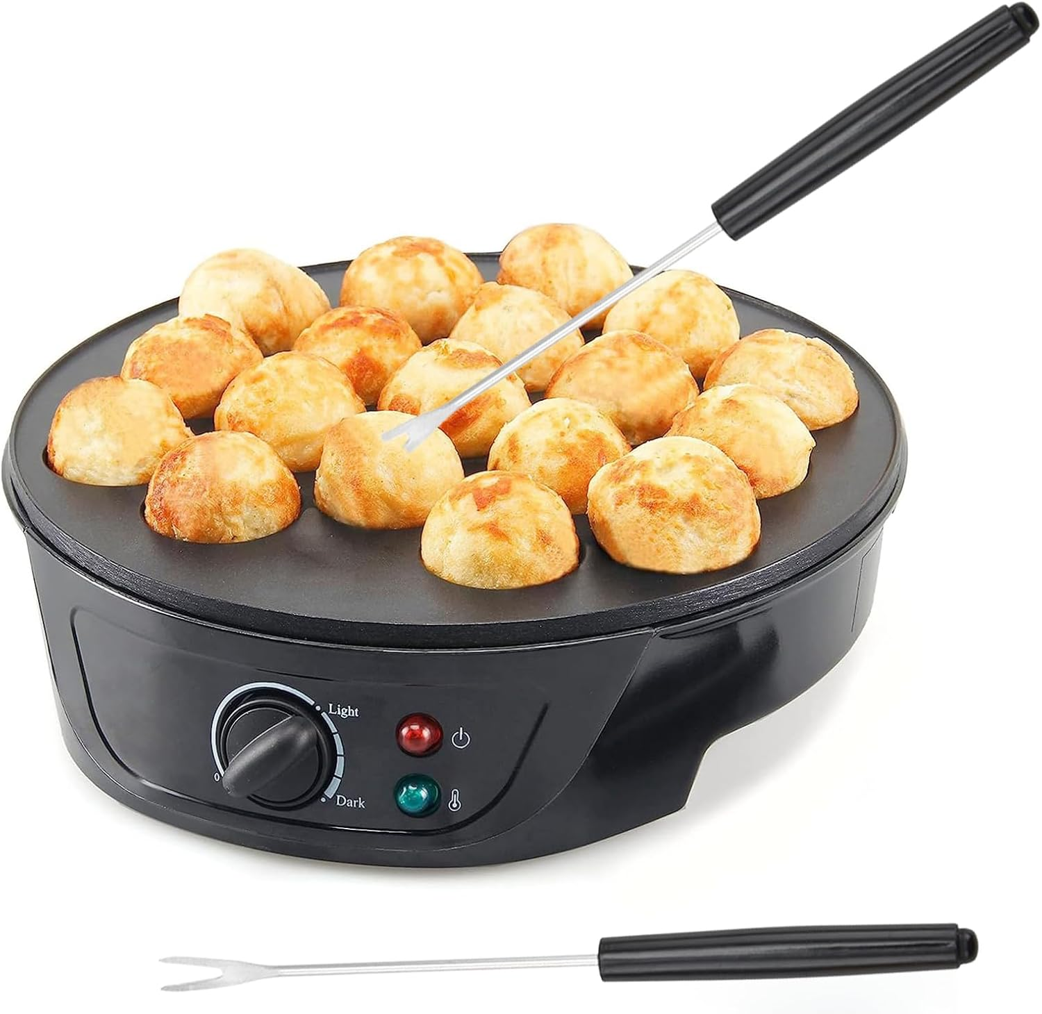Kitment Electric Takoyaki Maker with Temperature Control, 18-Hole Octopus Ball Maker Machine for Japanese Takoyaki, Cake Pops & Mini Pancakes, Includes Tools, AU Plug image number 5