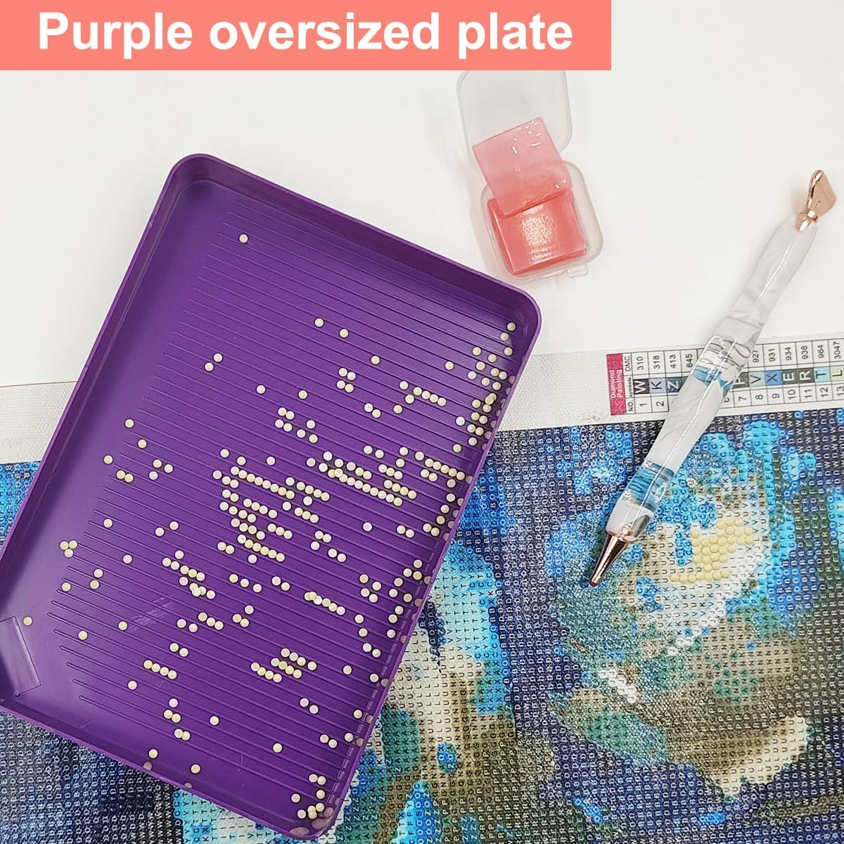 Finegood Diamond Art Painting Kits for Adults with Large Diamond Trays, 5D Diamond Art Accessories Comfort Grip Faster Drilling Diamond Art Tools Set image number 6