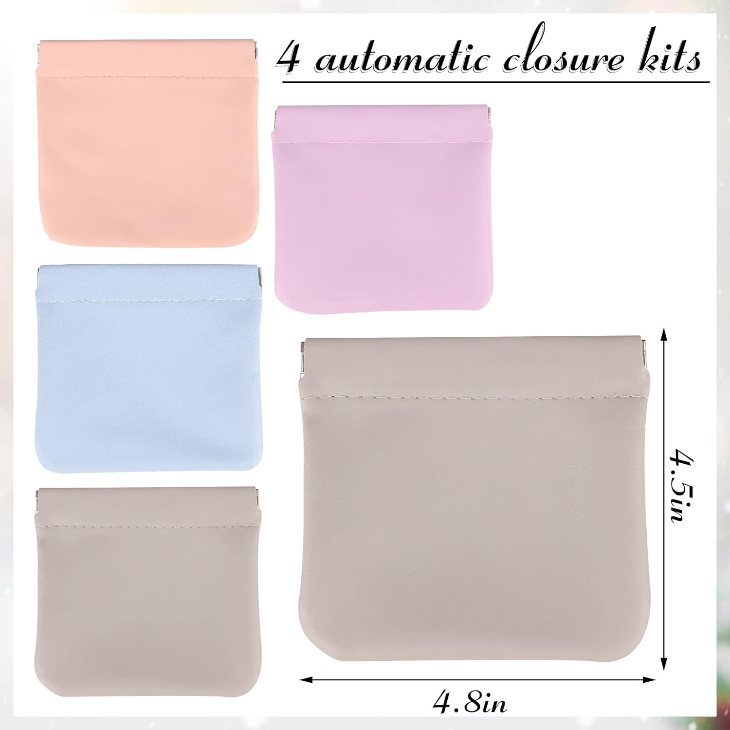 4 Pcs Lambskin Small Makeup Bag for Purse Mini Makeup Pouch Pocket Cosmetic Bag Squeeze Top Portable Travel Makeup Bag for Women Girls Cute Colorful Pouch Aesthetic Gift image number 6