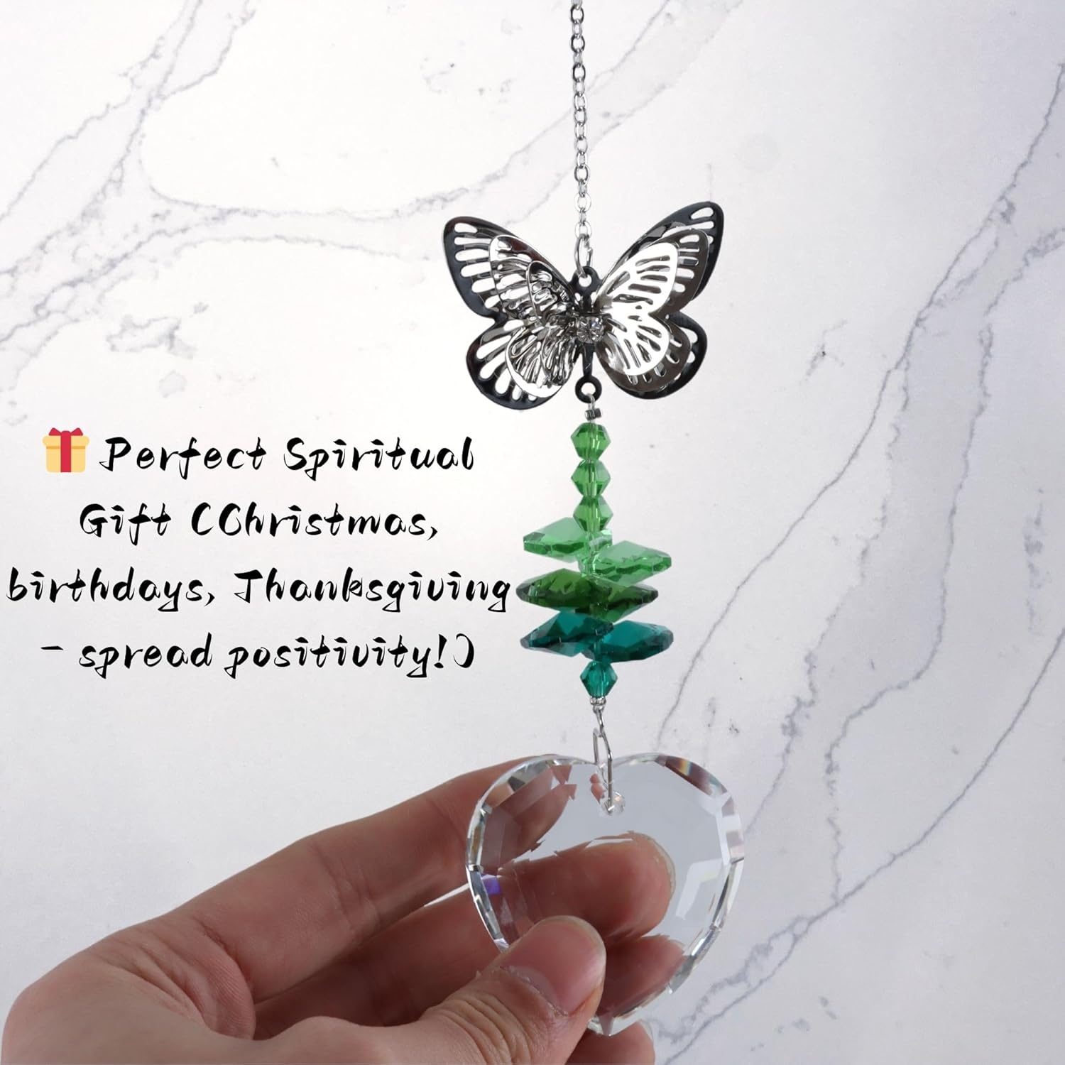 Crystal Sun Catcher for Car, Car Charms Rear View Mirror, Butterfly Hanging Ornamentcar Sparkling Crystal Prism Decor, Cars Accessories for Women image number 1