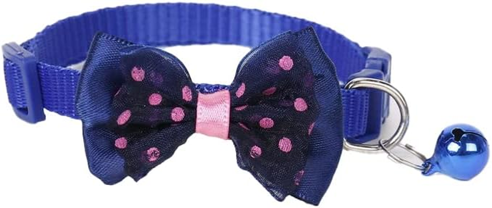 AIMALL Bow Tie Cat Dog Kitten Collar with Breakaway Safety Release Buckle & Bell, Adjustable 0.39In Width, 7.5-12.6In Neck Size