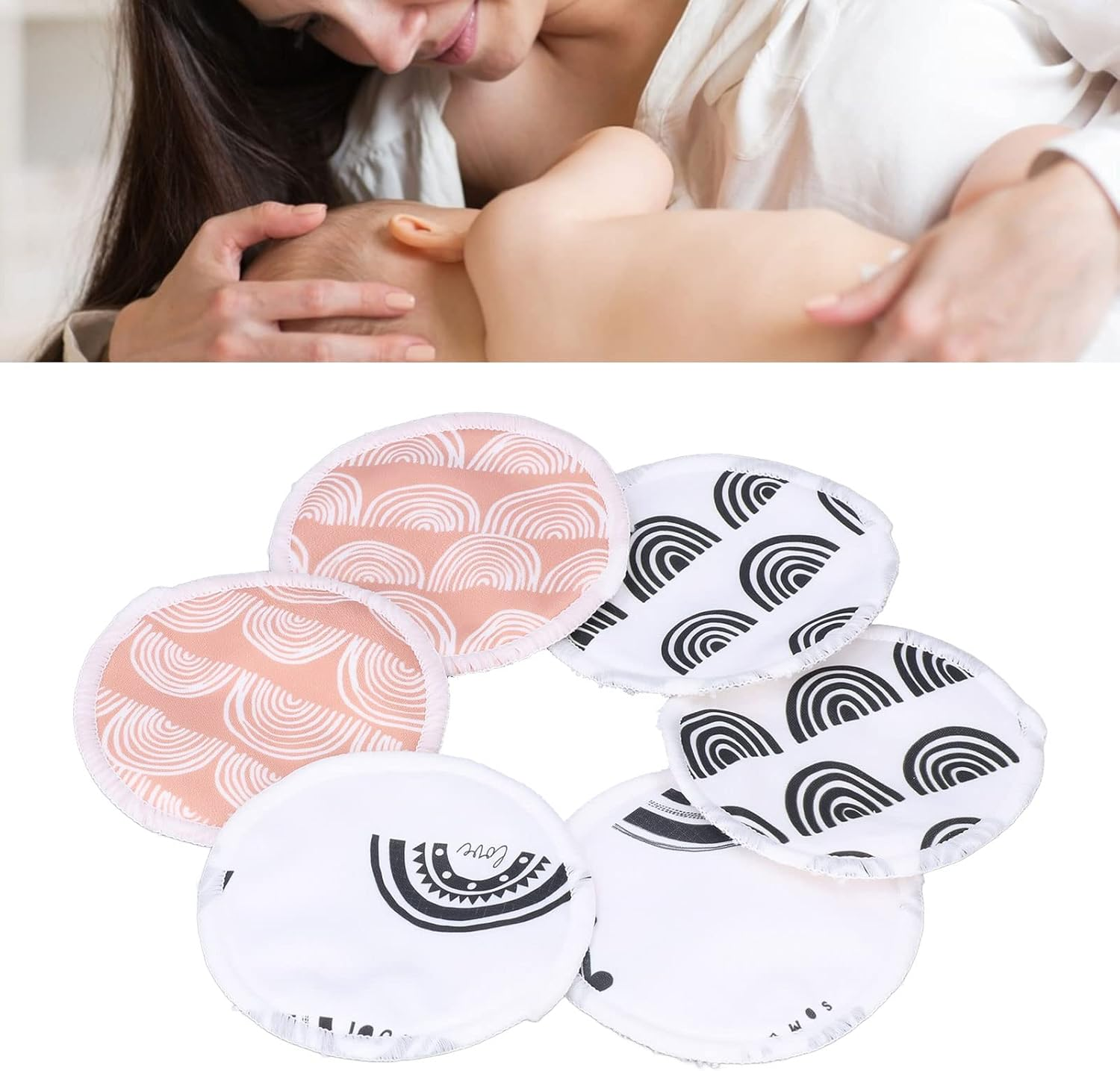 Breastfeeding Nipple Pad, Nursing Breast Pads Skin Friendly Reusable with Wash Bag for Daily Use image number 5