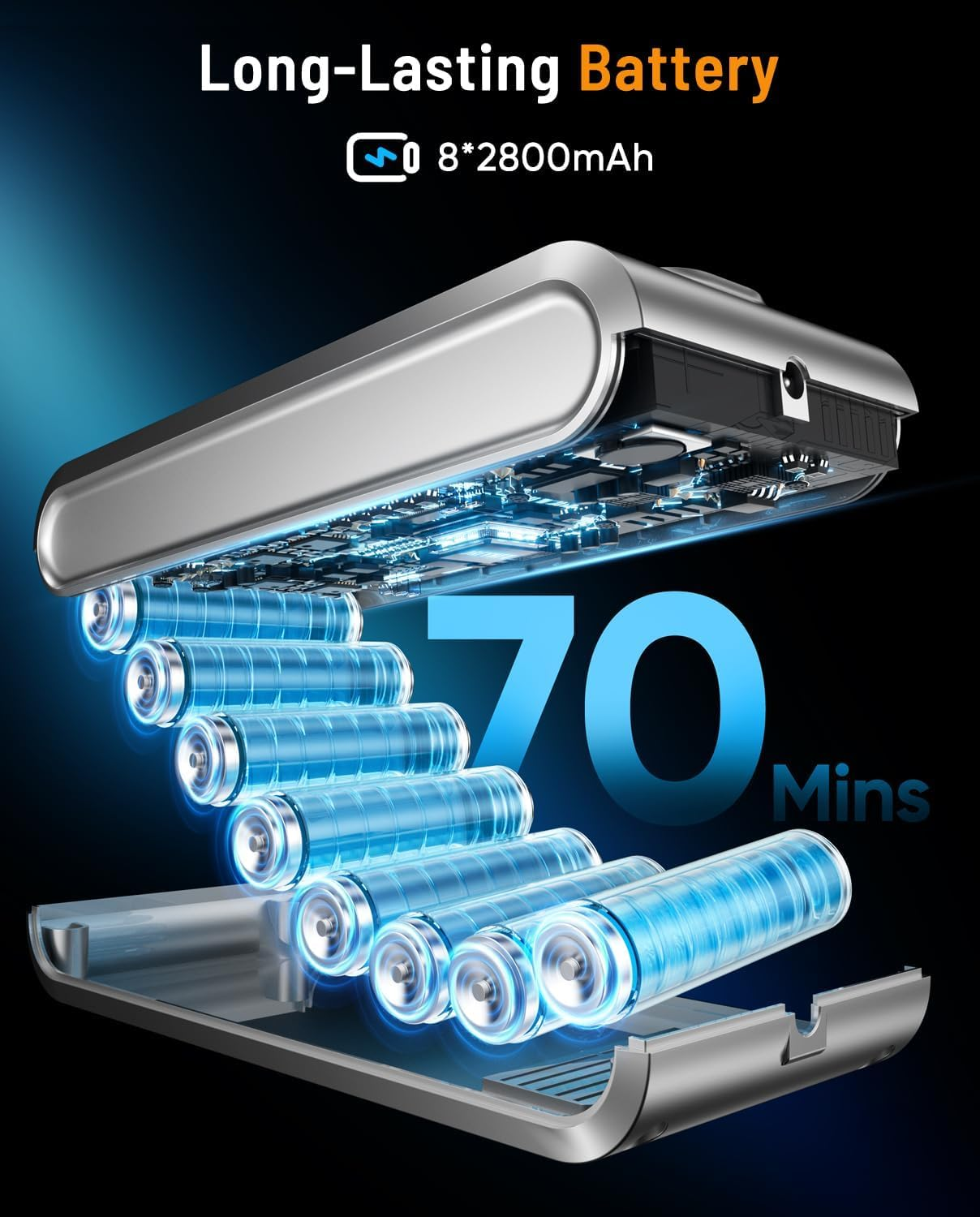 Cordless Vacuum Cleaner, 600W 50KPA 70Mins Cordless Stick Vacuum Cleaners with Self-Standing, LED Screen, Wall-Mounted Charging, Anti-Tangle Stick Vacuum Cleaners for All Floors (Purple) image number 5