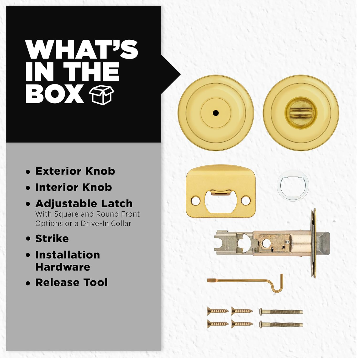 Kwikset 93001-870 Tylo Bed & Bath Knob in Polished Brass, Privacy