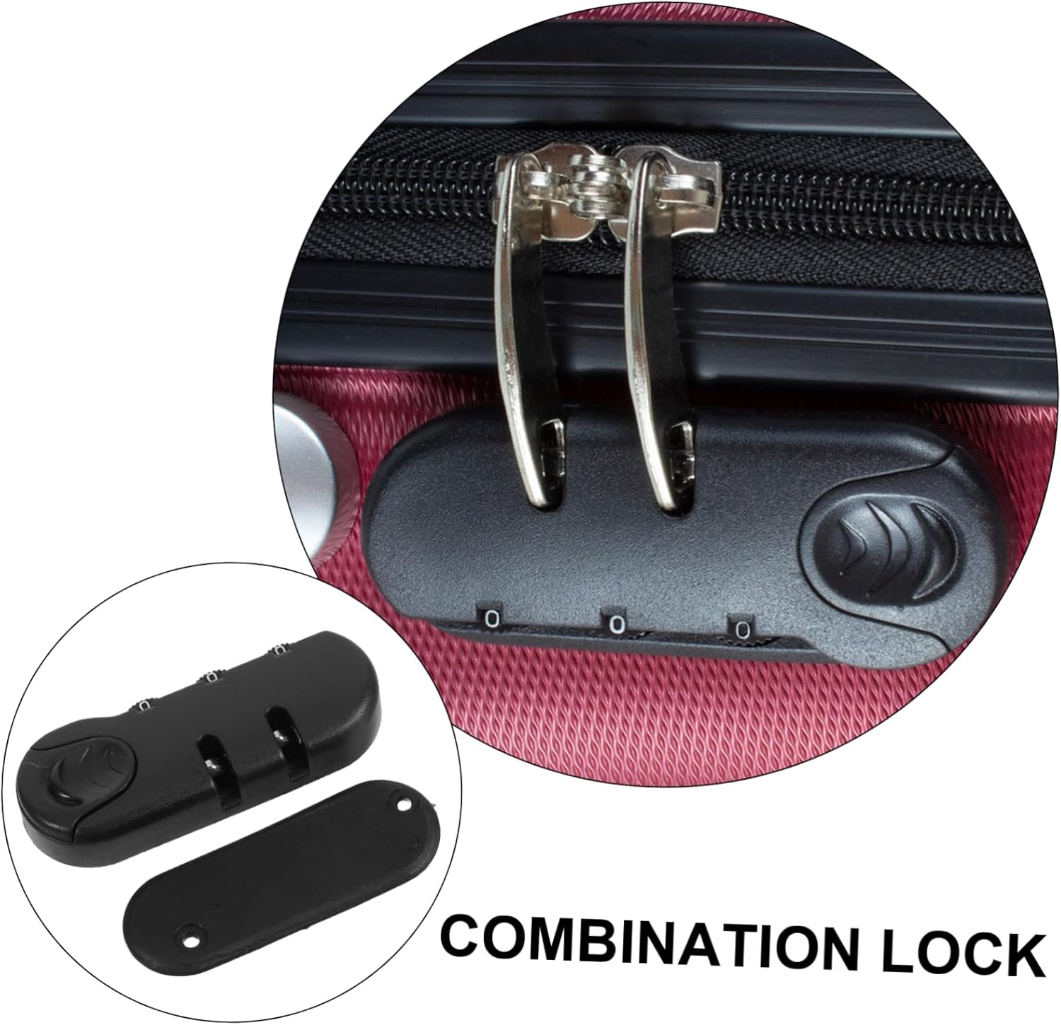 DIKACA 3Pcs Backpack Theft Lock with Combination Password Lock for Luggage Suitcase and Travel Bags and Easy to Use for Business Trips image number 6
