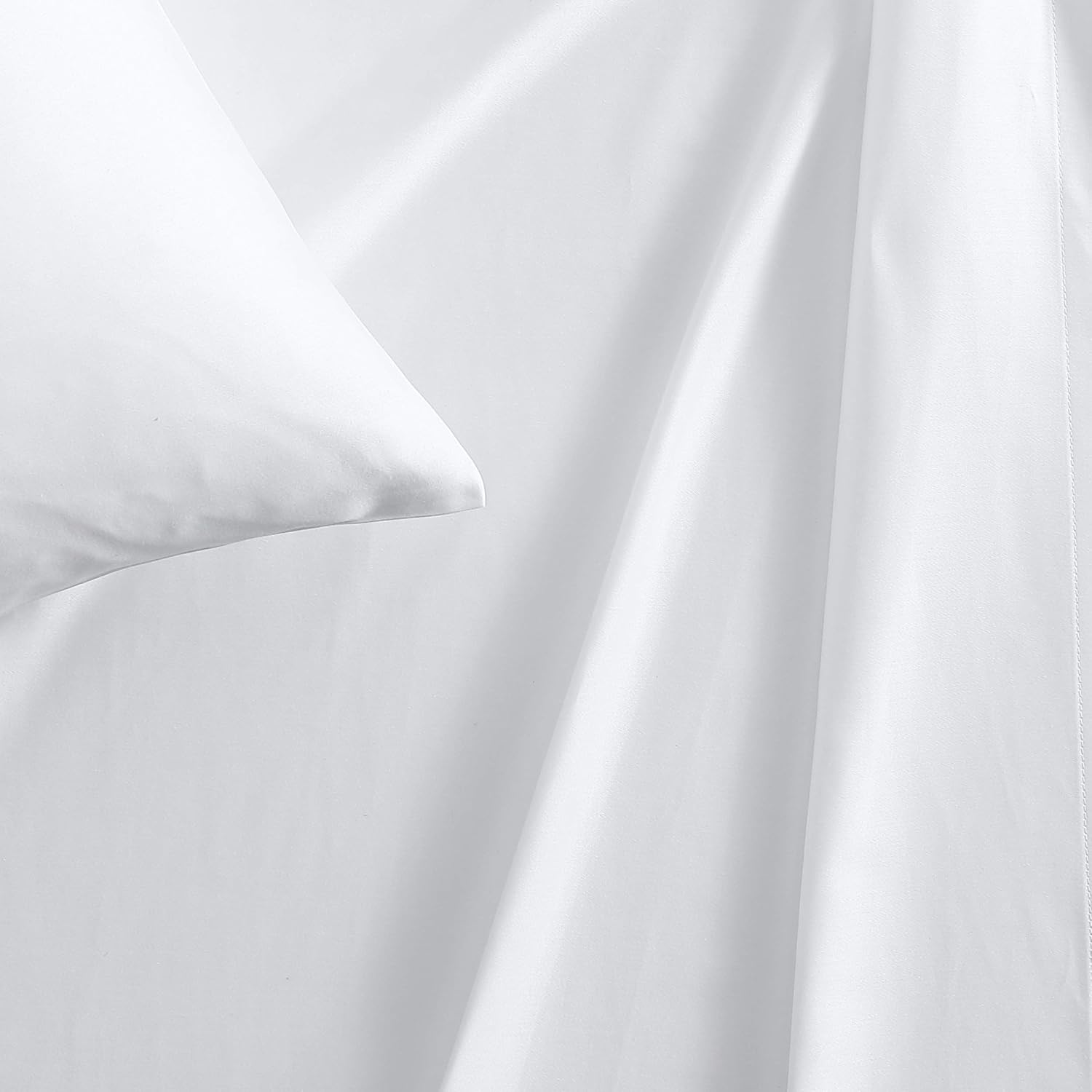 Vera Wang - King Sheet Set, Luxury Sateen Cotton Bedding, 800 Thread Count, Soft & Smooth Home Decor (White,4 Pcs, King) image number 4
