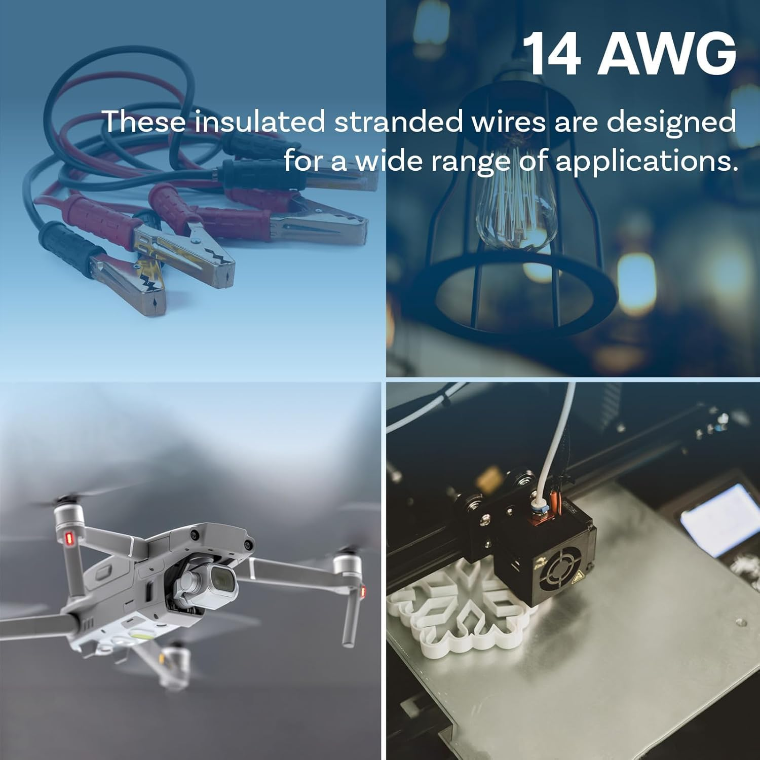 Flexible Silicone Wire Spool 4&ndash;28 AWG Tinned Copper 600V &ndash; 3M to 60M Heat Resistant Cable for Automotive Battery Solar Inverter Marine Caravan RV Electrical (7.5M, 14AWG) image number 4