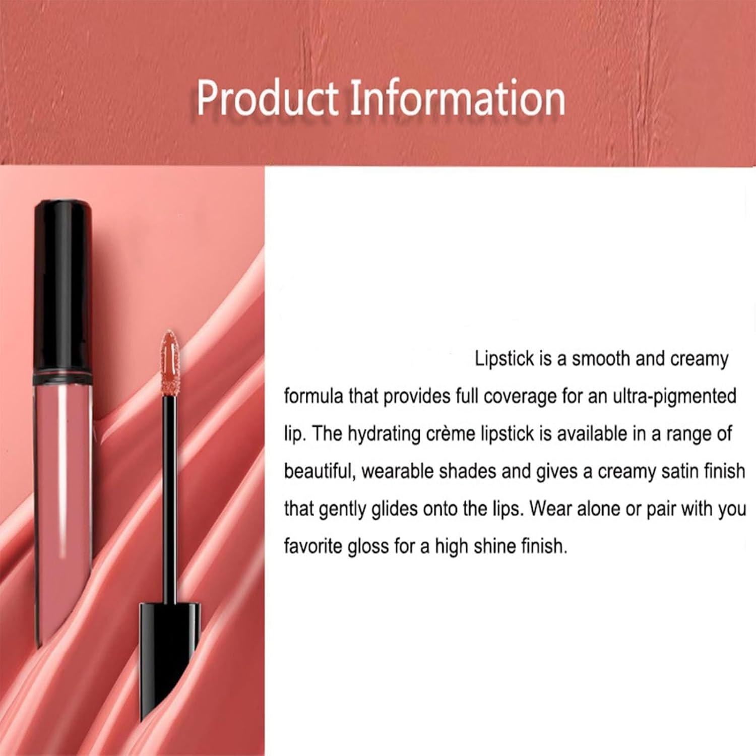 12 Colors Cream Texture Lipstick Waterproof, Long Lasting Matte Lipstick for Women (#6) image number 1