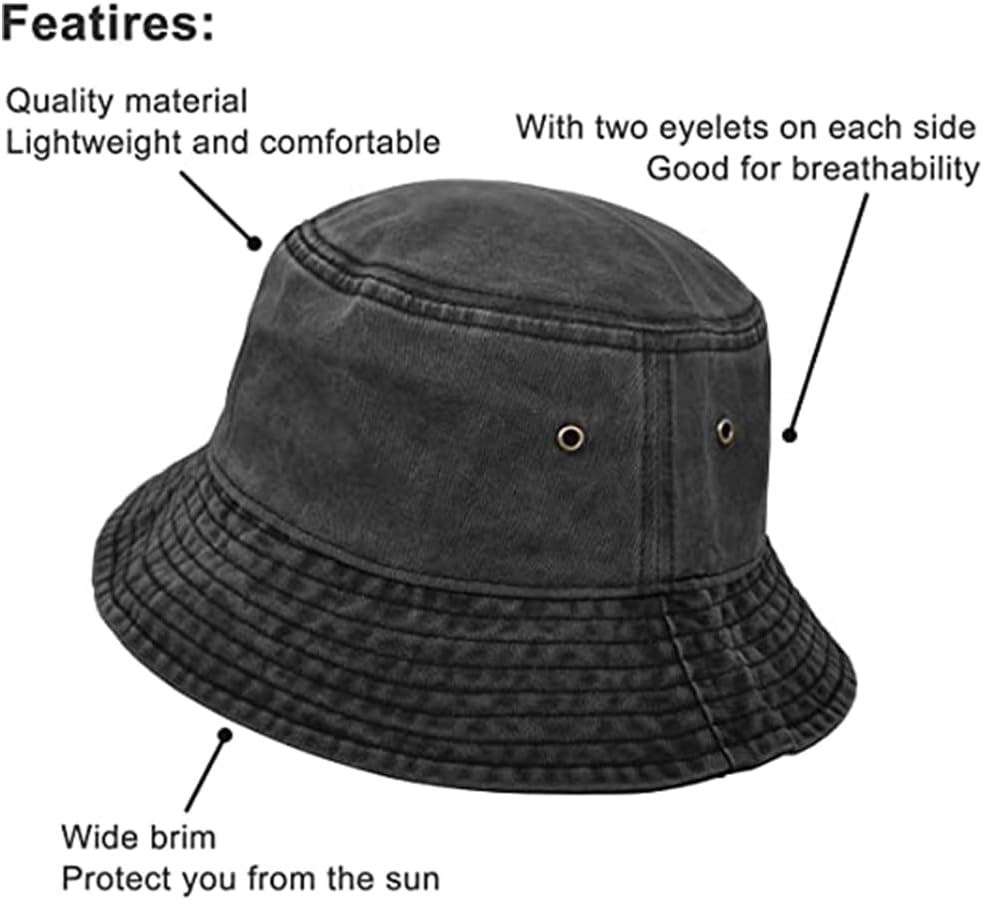 BIGTEDDY Washed Cotton Outdoor Camping Sports Bucket Hats Fishing Hiking Unisex Men Women - Army Green image number 5