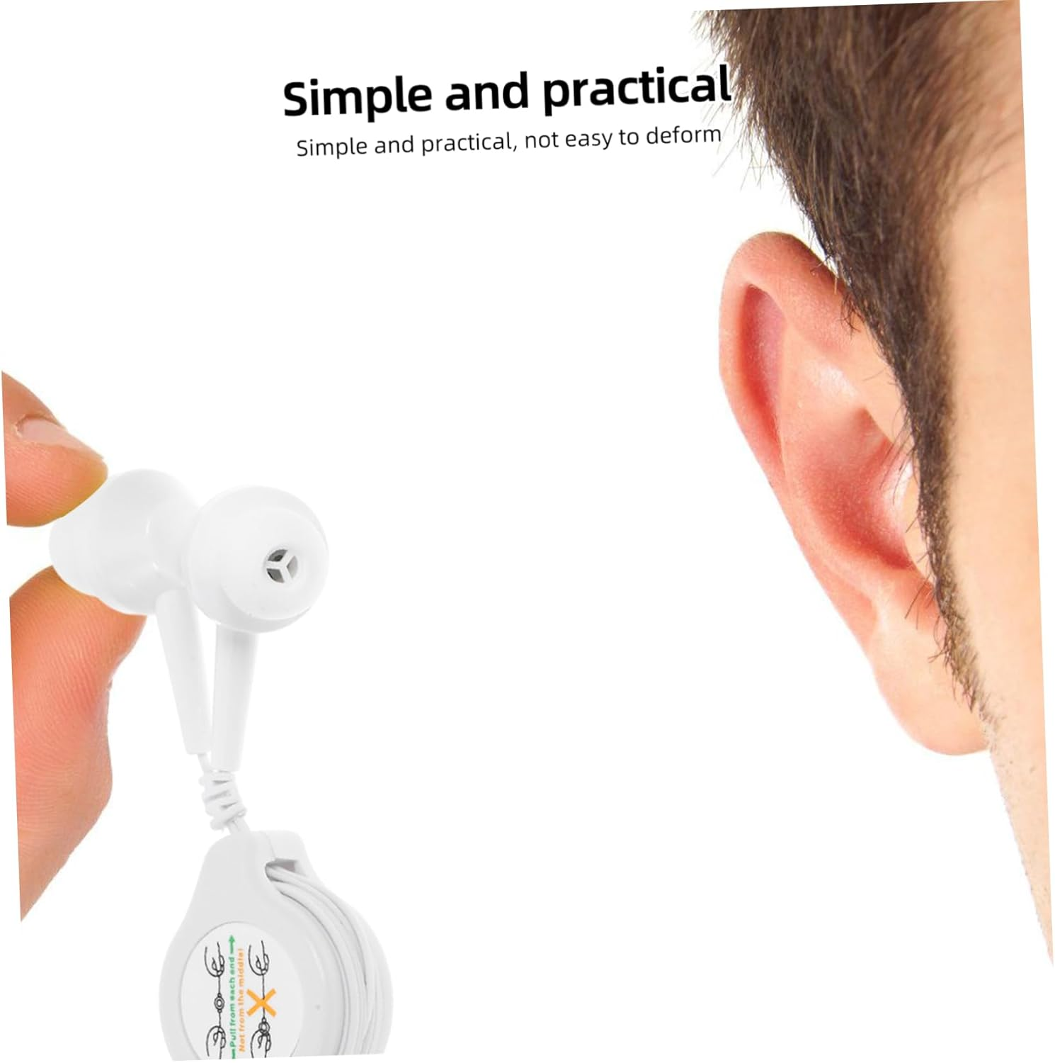 JEWEDECO Retractable in Ear Earphones Lightweight with Cushioned Comfort for Players and Digital Devices image number 6