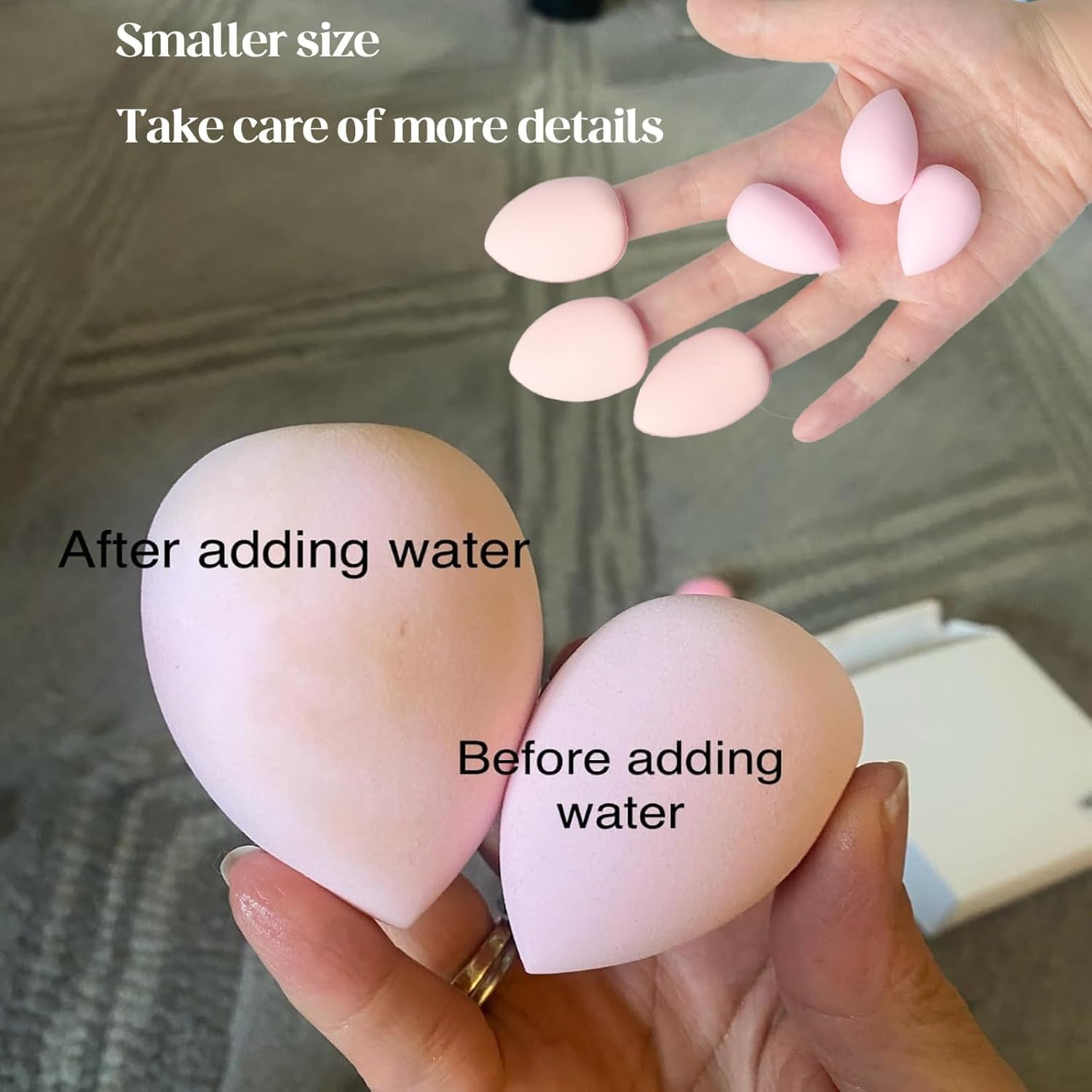 Multi Colored Mini Beauty Blender Sponges Set, 14Pcs Multi-Colored Makeup Sponges Sets,Makeup Sponge Blender Sponge Set for Liquid, Cream, Pink image number 2