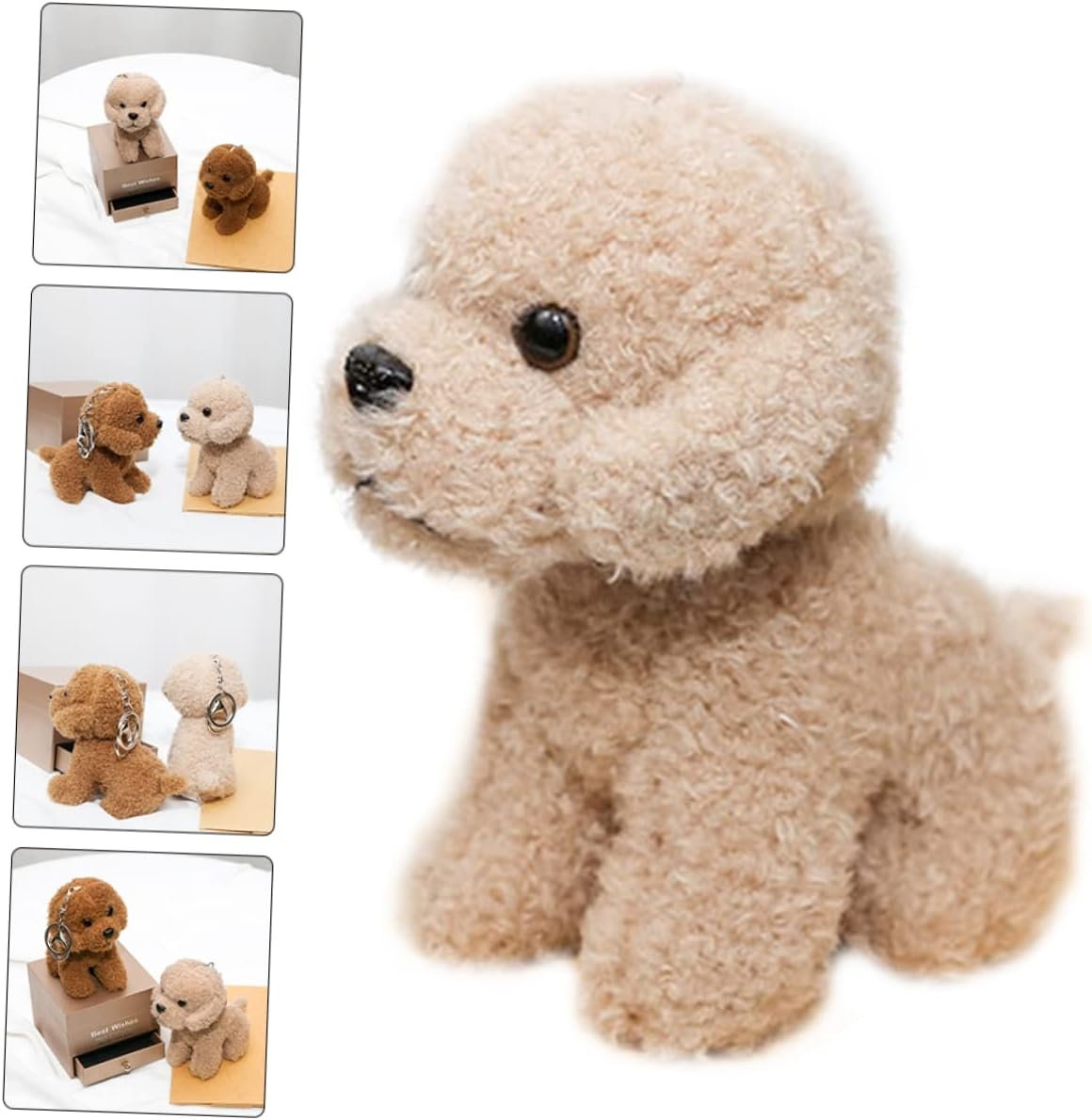 HAWILLOSCH Key Chain Plush Dog Pendant Keyrings Plush Bag Pendant Plush Dog Keychains Lovely Stuffed Dog Puppy Dog Keyring Stuffed Dog Keychains Puppy Bag Brown Pp Cotton