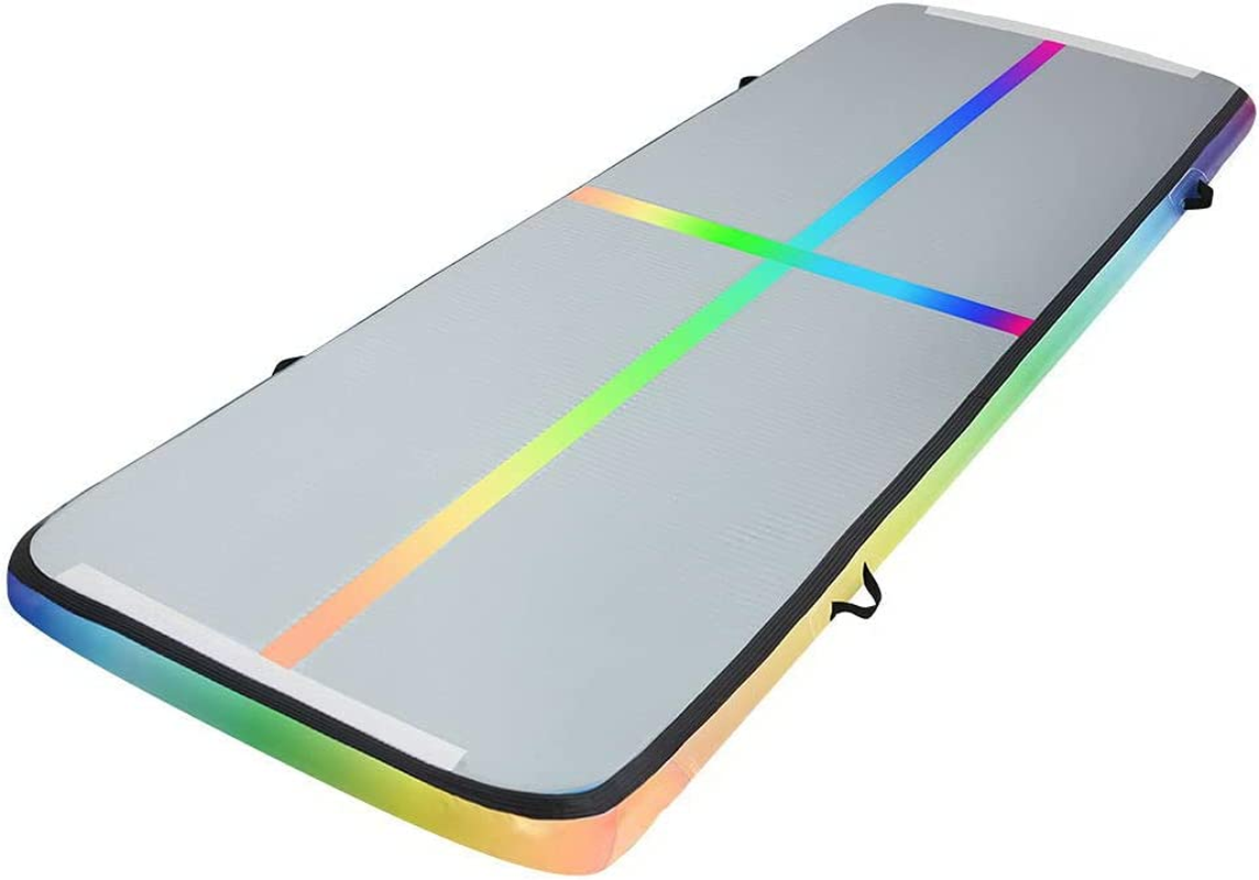 Everfit Air Track, 3 X 1 X 0.1M Inflatable Yoga Gymnastics Mat Tumbling Mats Thick Training Exercise Airtrack Flooring Home Gym Equipment Outdoor Fitness, Anti-Slip Wear-Resistant Multi-Colored