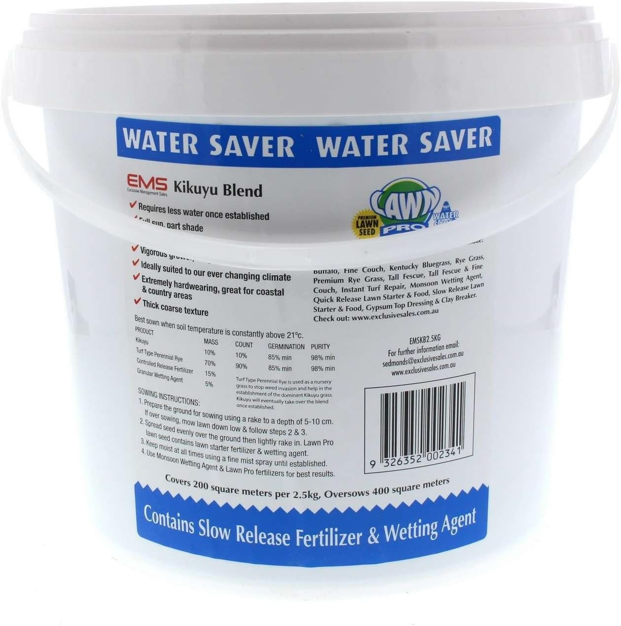 Lawn Pro Fine Kikuyu Blend Grass Seed 2.5Kg Covers 200Sqm image number 4