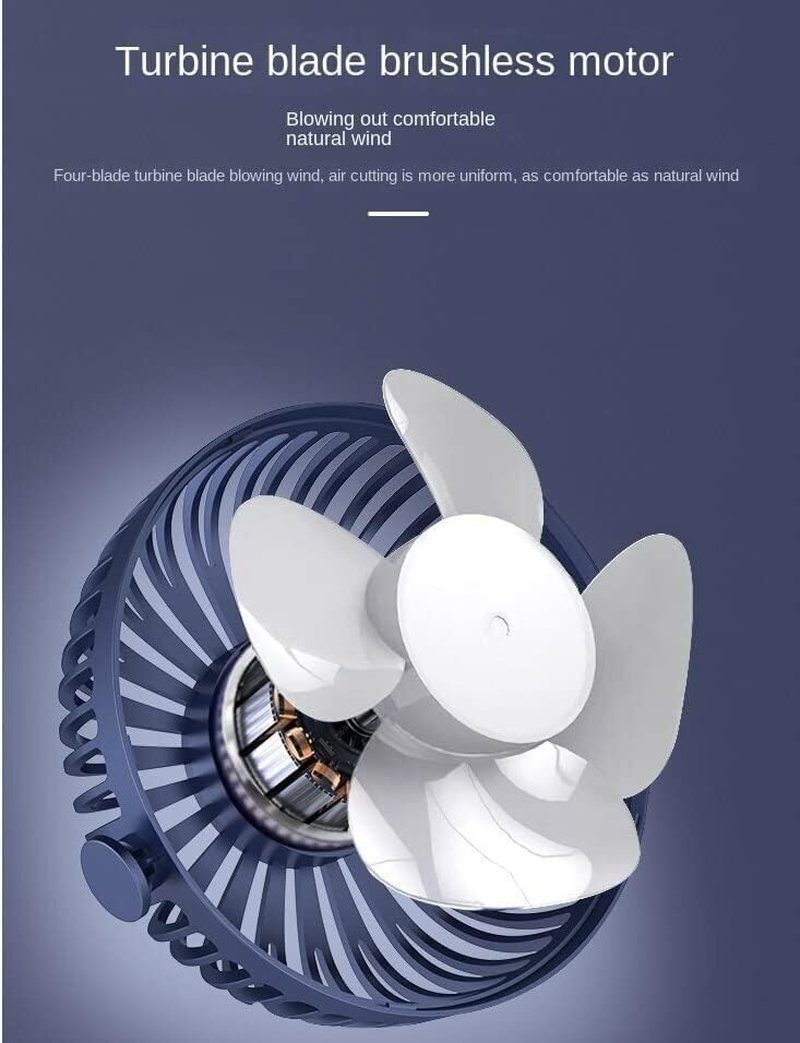 USB Fan - LYSYOL 3 Speeds Small Personal USB Desk Fan, Rotatable 360&deg; Adjustable, Powered by USB, Quiet Operation, Portable, and Adjustable for Home Office Car Outdoor Travel (Dark Blue)