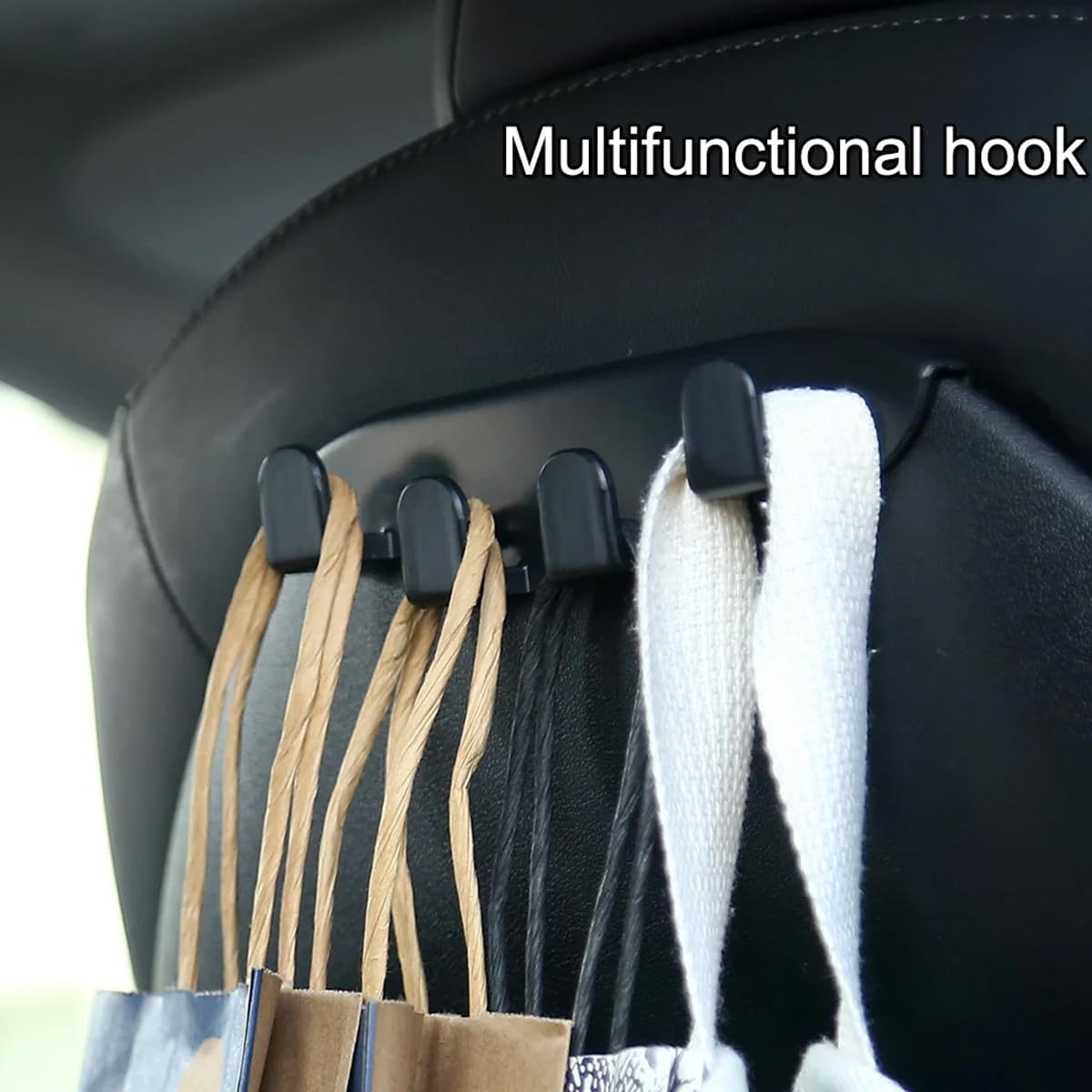 AIMALL Car Seat Back Hook for Tesla Model 3 and Model Y, Pack of 2, Interior Modification Accessory, Front Trunk Storage Rack, Easy Install, Durable Organiser for Bags and Groceries