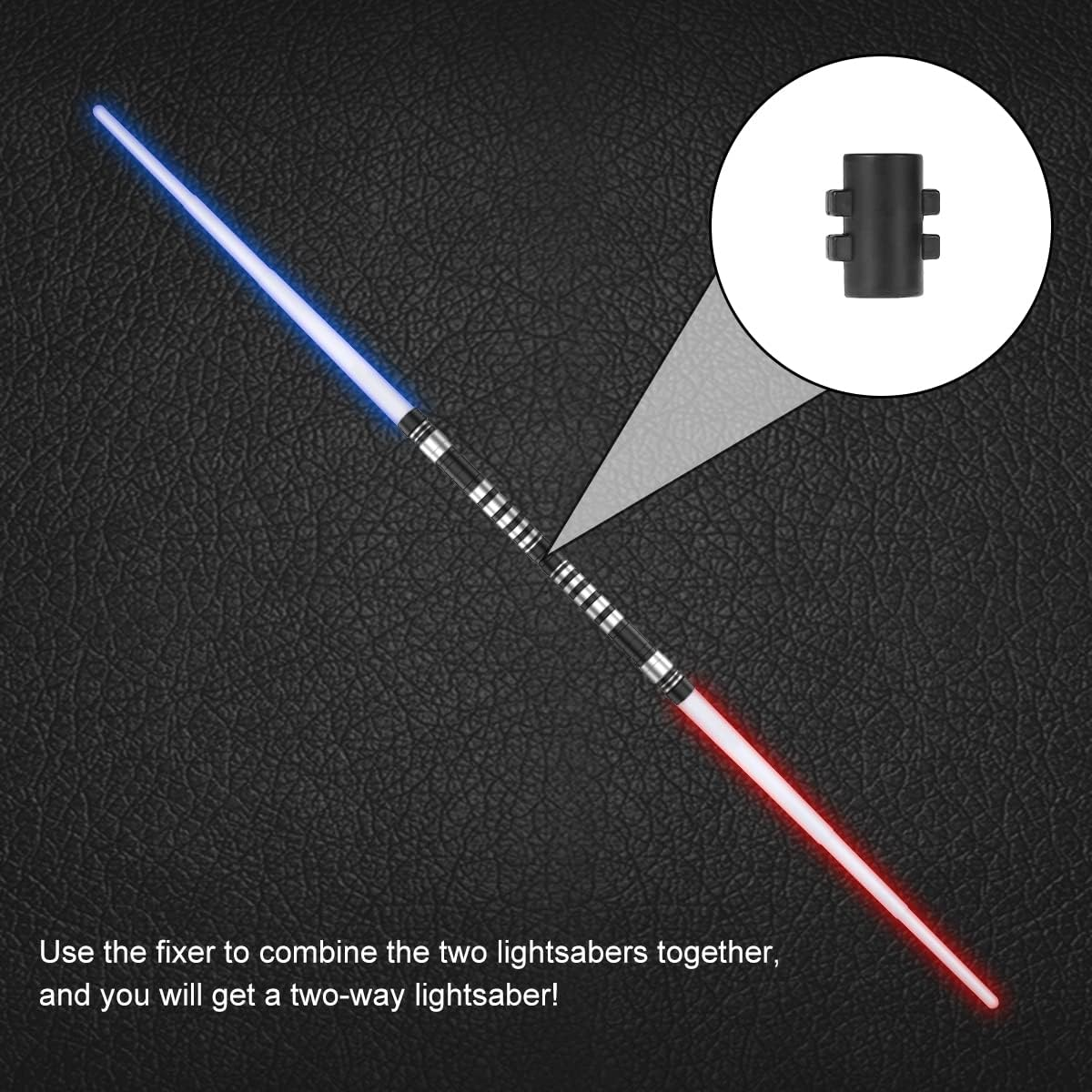 2Pcs Light Saber, Lightweight Retractable Light Sword Double Edge, Star Wars Toys for Kids, Adult Christmas Cosplay, 2-In-1 with Connector, 7 Colors Changeable (B) image number 1