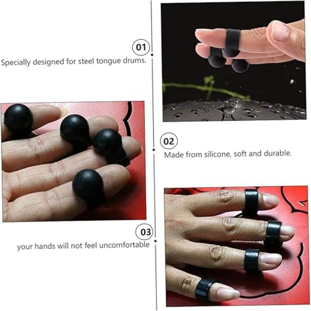8 Pcs Ethereal Drum Percussion Instrument Practice Tool Finger Picks Drum Finger Sleeve Protectors Tongue Tool Accessories image number 1