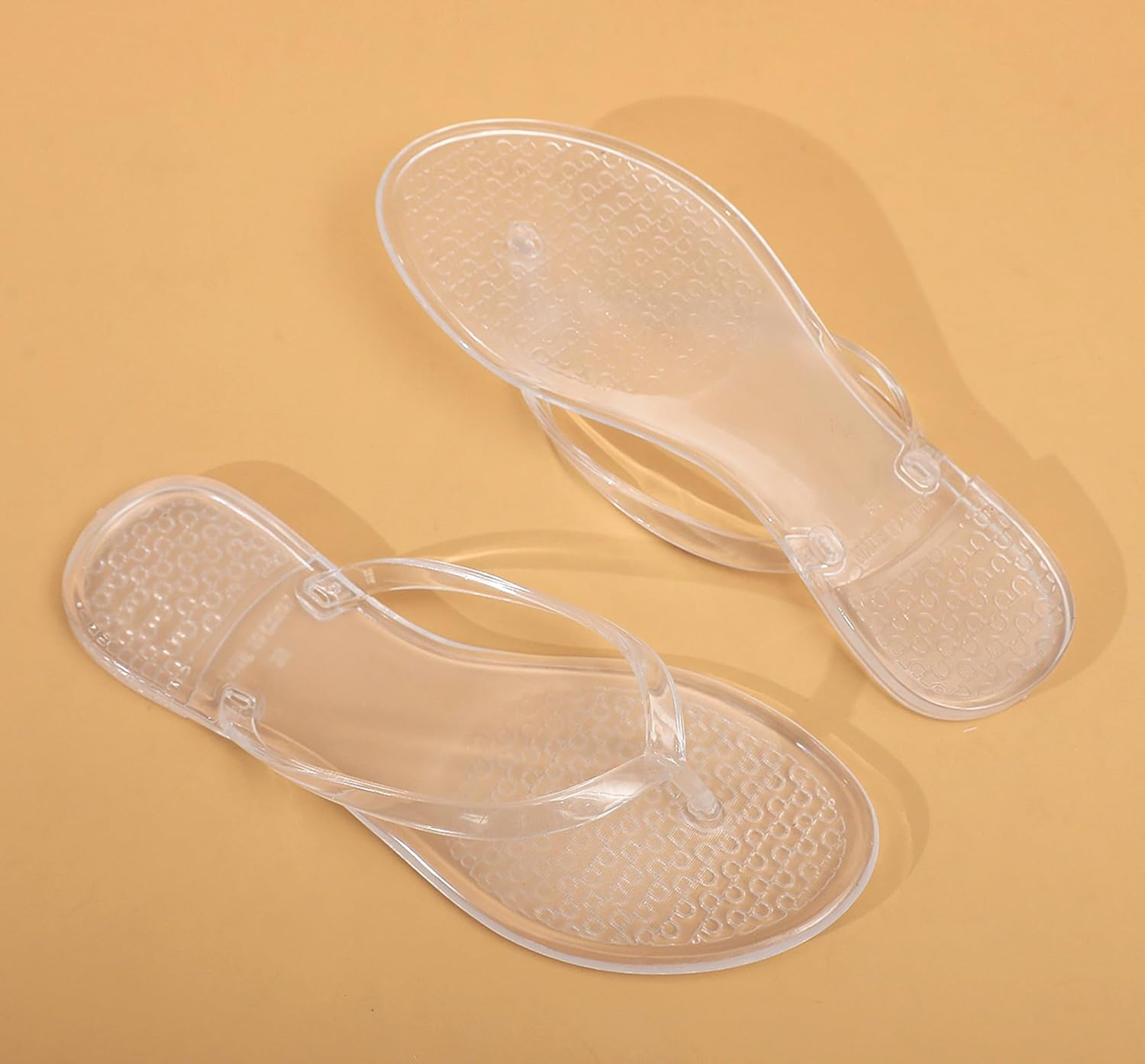 Flip Flops for Women Jelly Shoes Thong Sandals Jellies Flats Clear Slipper Summer Beach Pool Slides Size 10 Slip on Quick Drying Soft image number 3