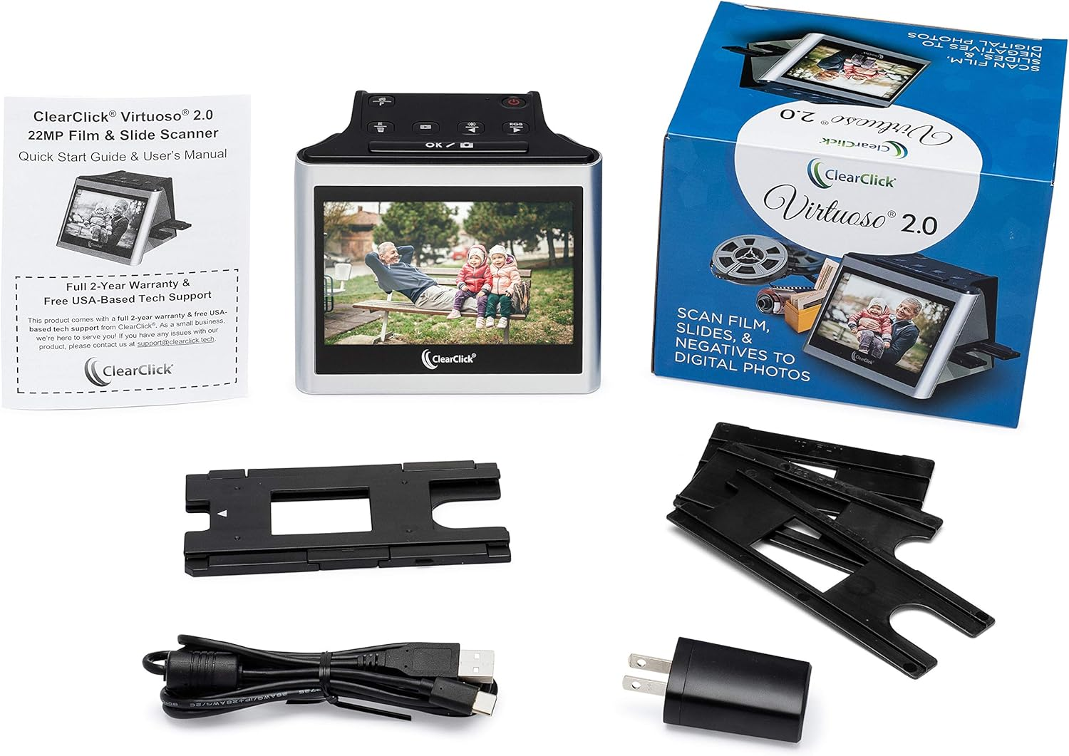 Clearclick Virtuoso 2.0 (Second Generation) 22MP Film & Slide Scanner with Extra Large 5" LCD Screen - Convert 35Mm, 110, 126 Slides and Negatives to Digital Photos image number 4