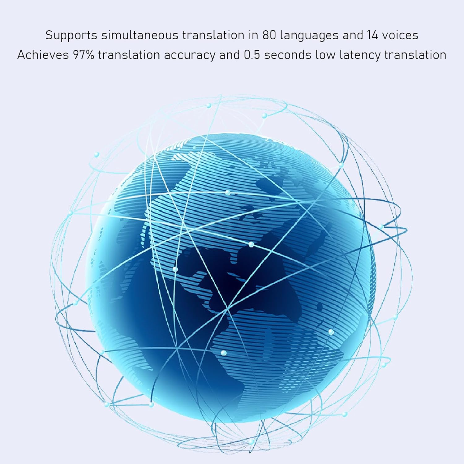 ASHATA 80 Languages Translation Earbud, 97% Accuracy, Real Time, Comfort Wear, Music Calls with APP for 4 Hours Continuous Use image number 2