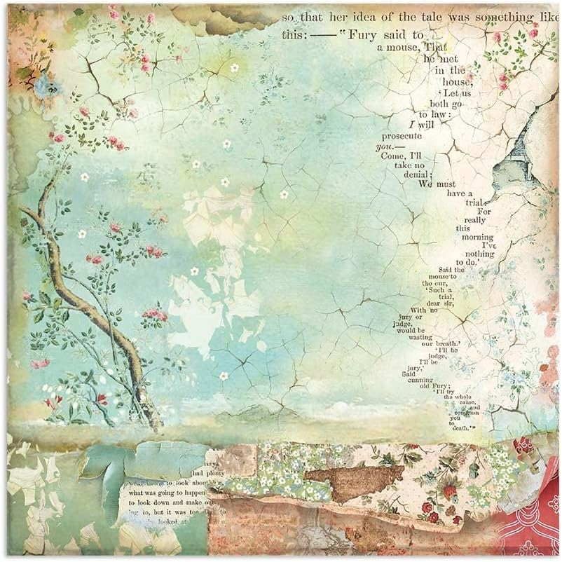 Stamperia Backgrounds Double-Sided Paper Pad 8"X8" 10/Pkg-Alice through the Looking Glass -SBBS46 image number 5