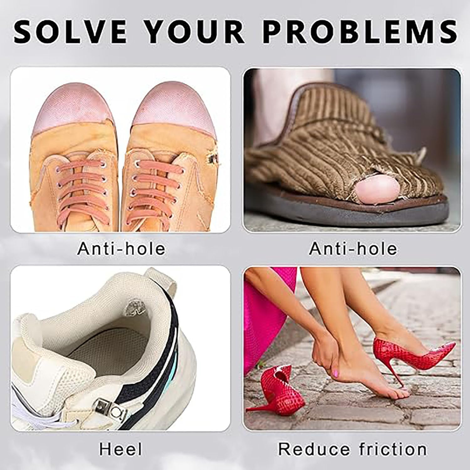 16 Pairs Shoe Hole Repair Patches, Self-Adhesive Patch for Heel Hole of Shoes, Ultra Fine Fiber Leather Shoe Heel Repair, Adhesive Shoe Inserts for Sneaker, Leather Shoes, High Heels, 2 Sizes (Black) image number 5