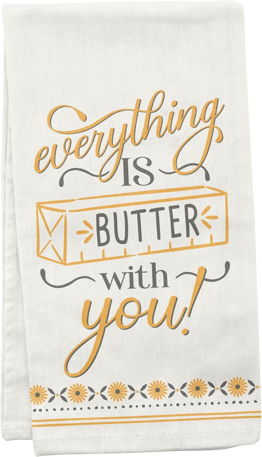 Karma Cheeky Flour Sack Tea Towel - 100% Cotton Hand Towels for the Kitchen - Witty Fun Home Decor - Bring Tequila