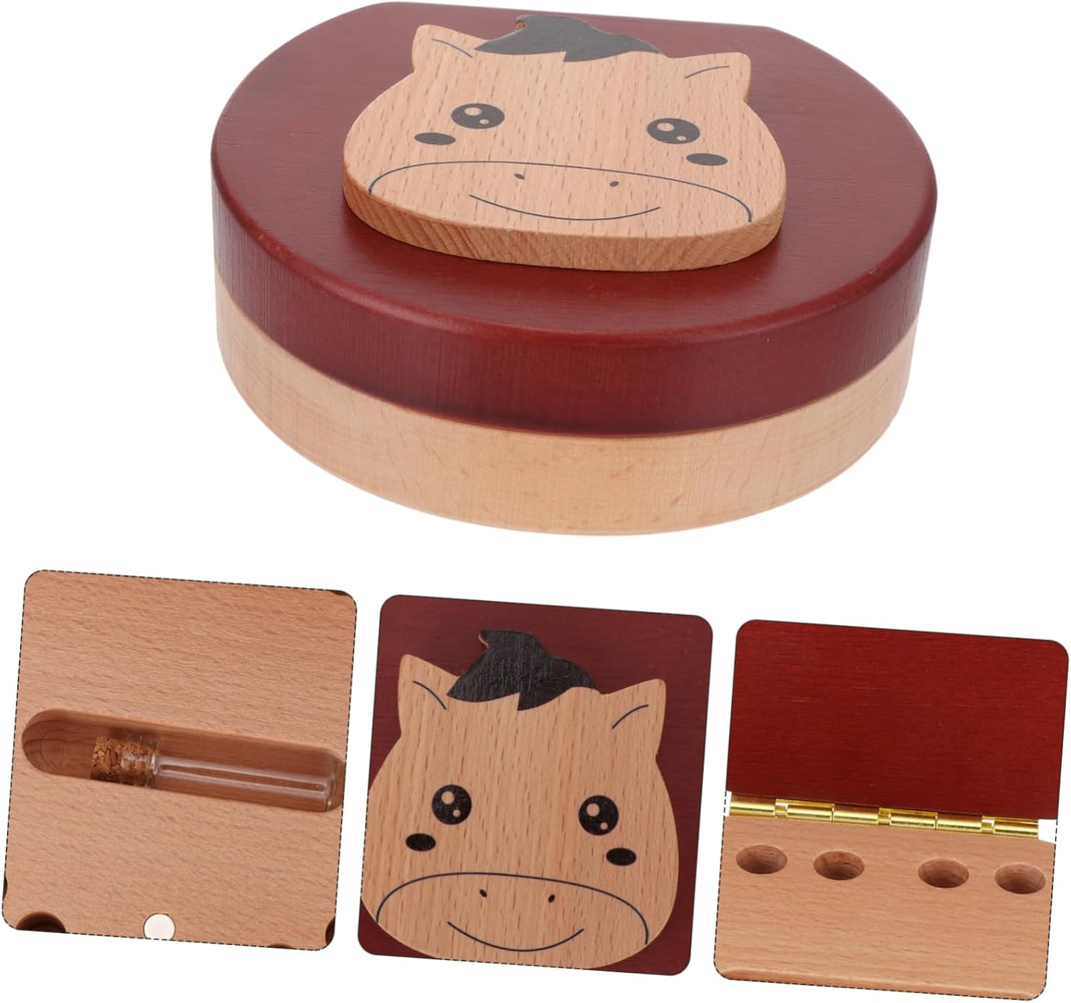 Wooden Dental Box Teeth Saver Keepsake Box for Boy Girl Fairy Holder and Zodiac Collection Organizer image number 6
