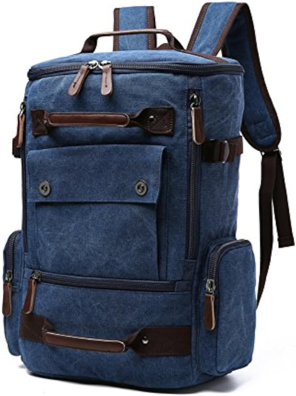 Jahomieo Vintage Canvas Backpack Casual Travel Rucksack 16Inch Laptop Daypacks Hiking Camping Backpack